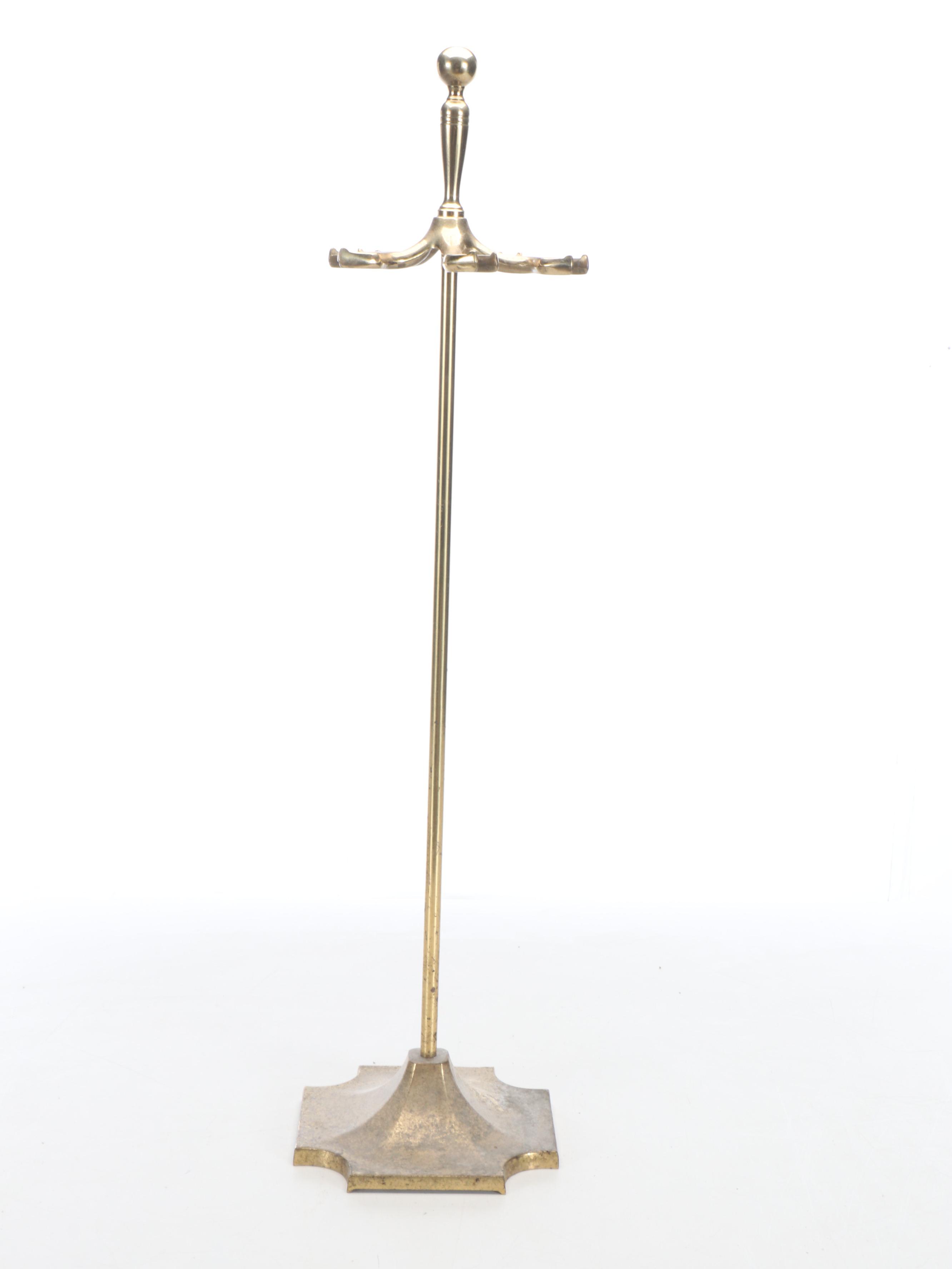 Victorian Style Brass Fireplace Tools and Andirons