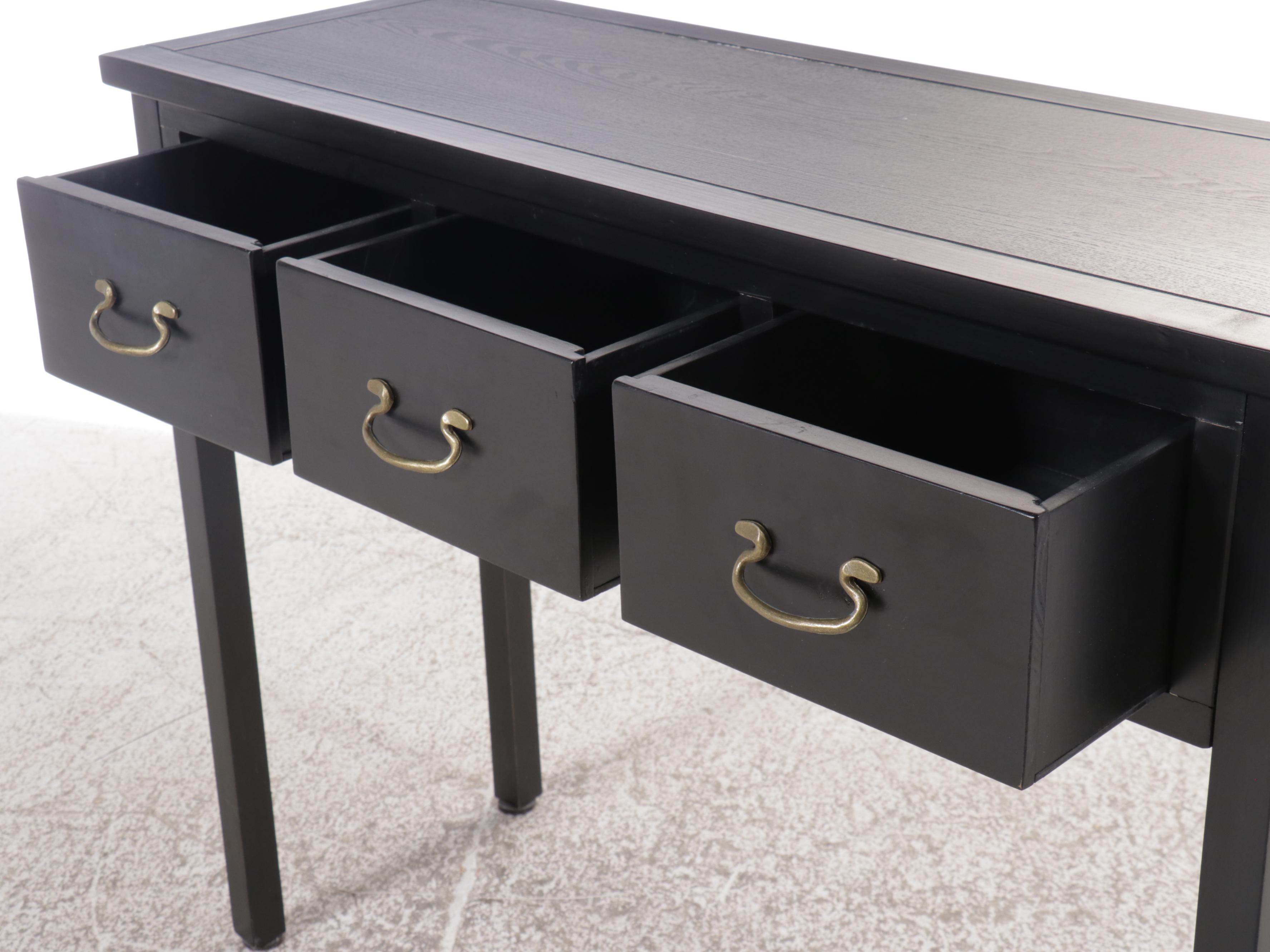 Contemporary Ebonized Wood Console Table