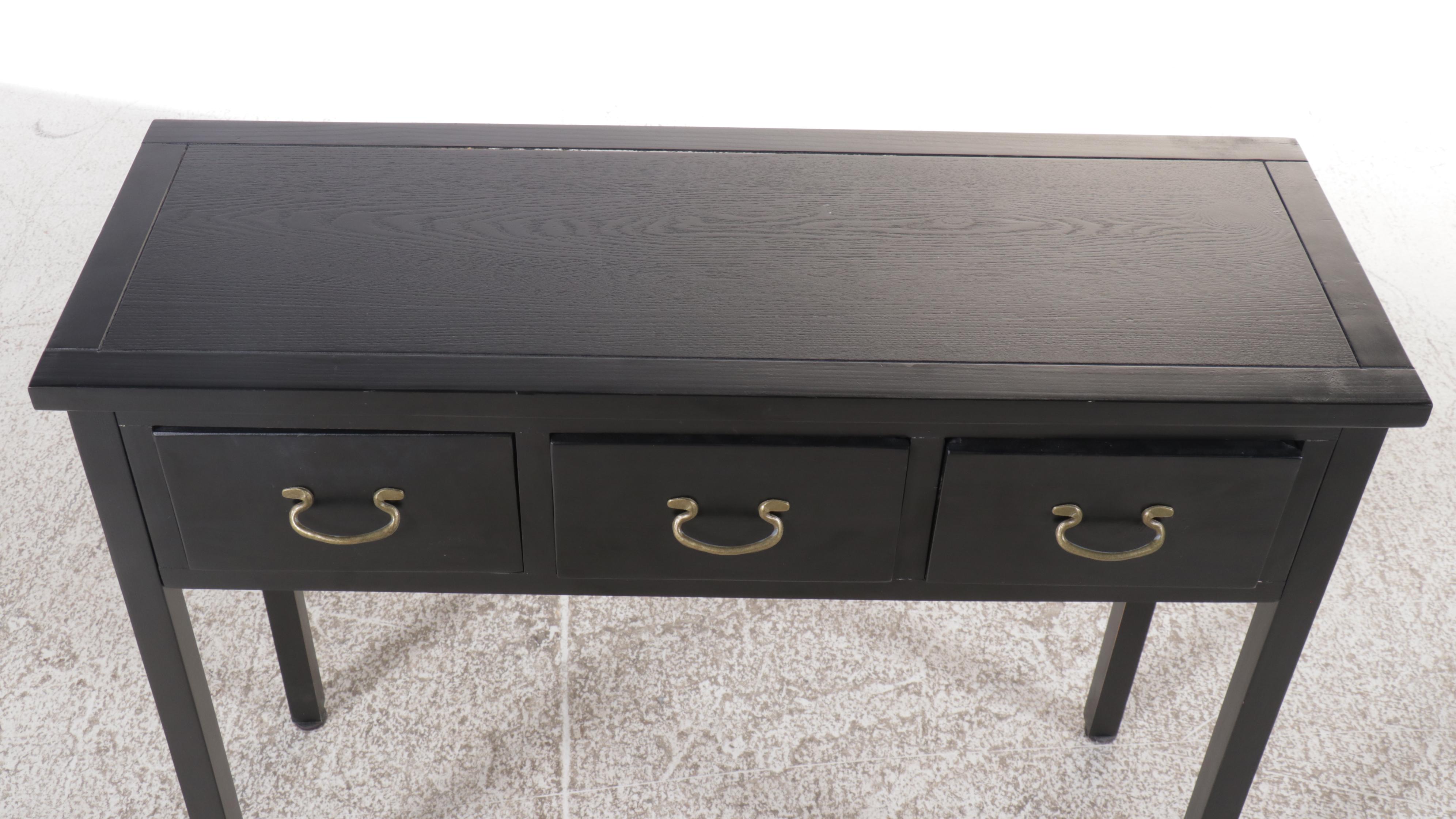 Contemporary Ebonized Wood Console Table