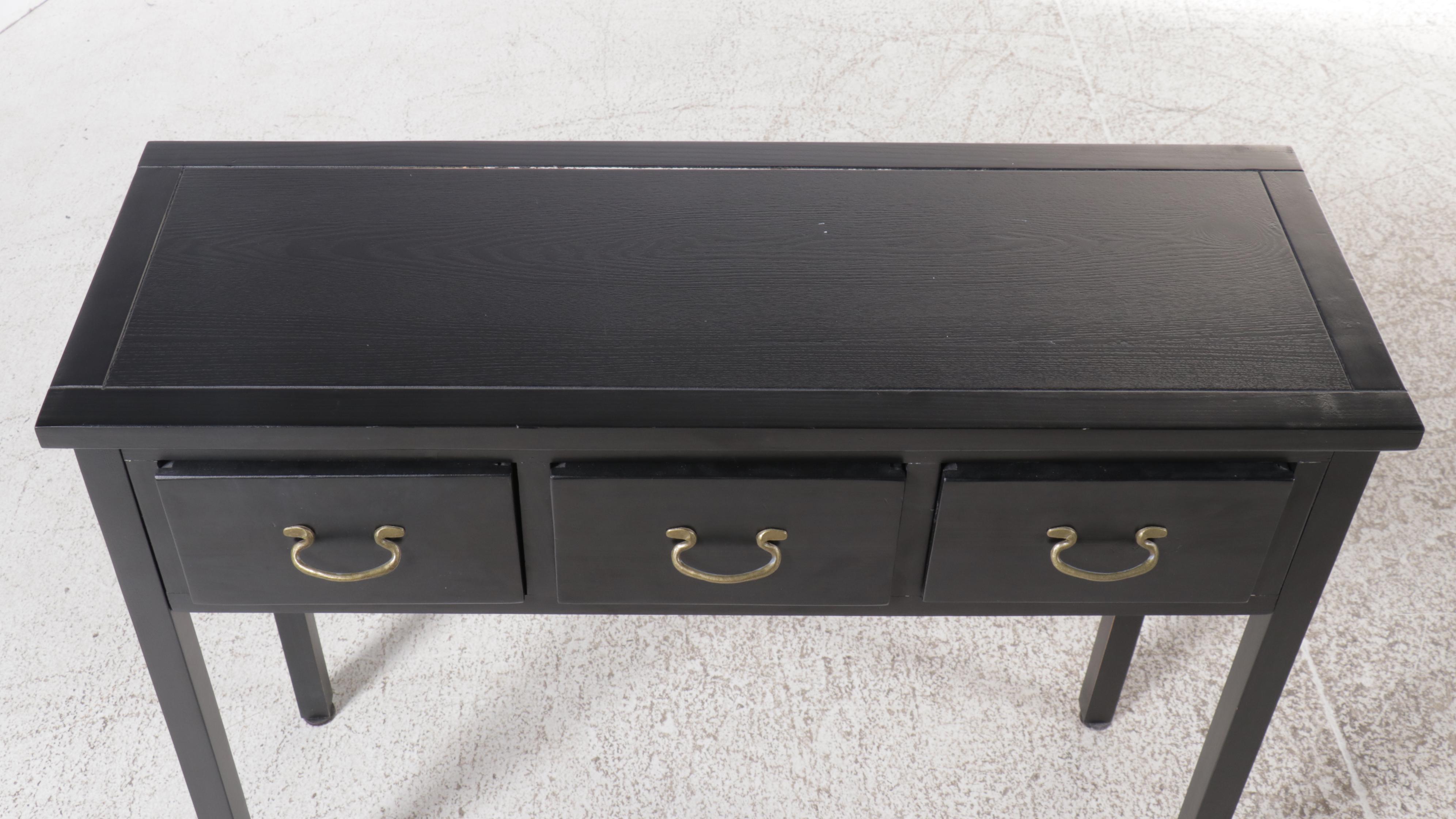 Contemporary Ebonized Wood Console Table