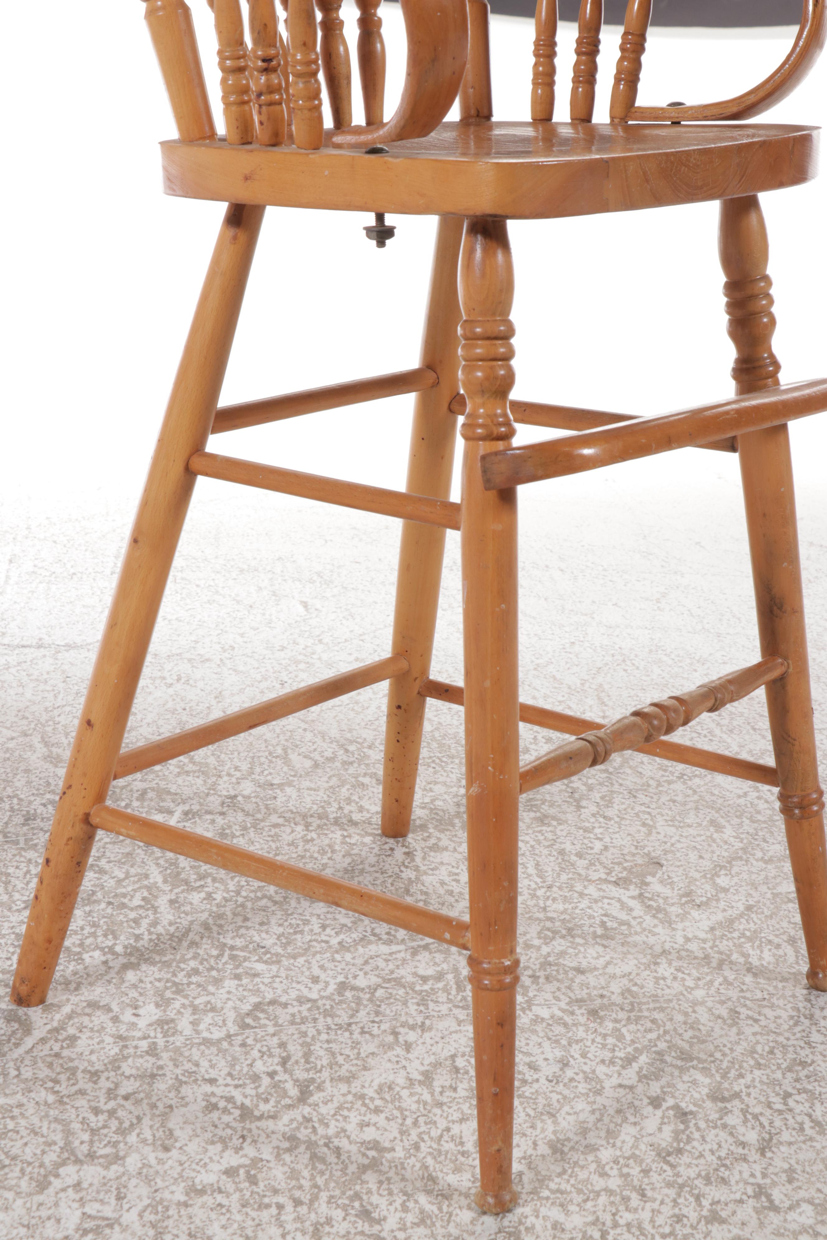 Antique Oak Pressed-Back Armchair