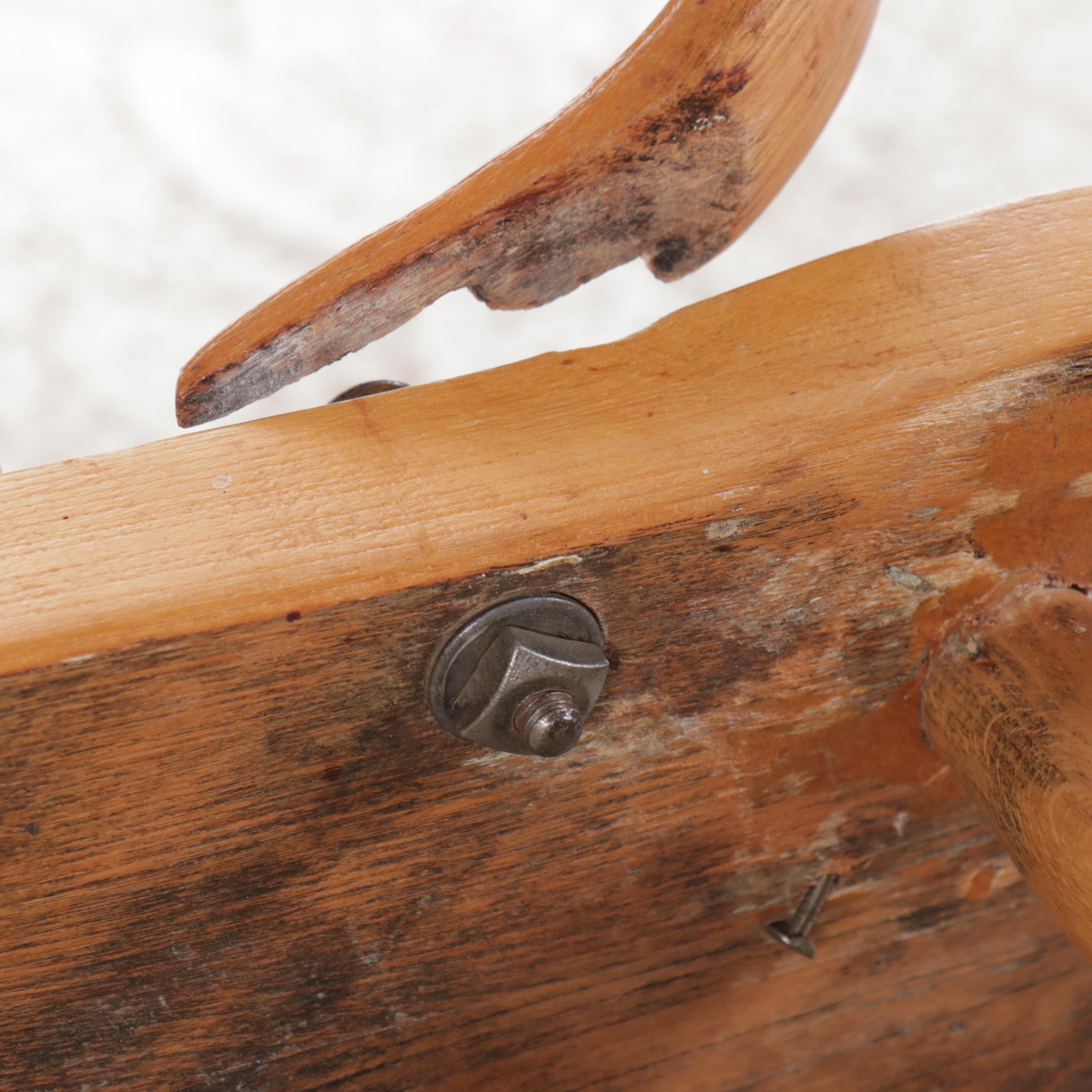 Antique Oak Pressed-Back Armchair