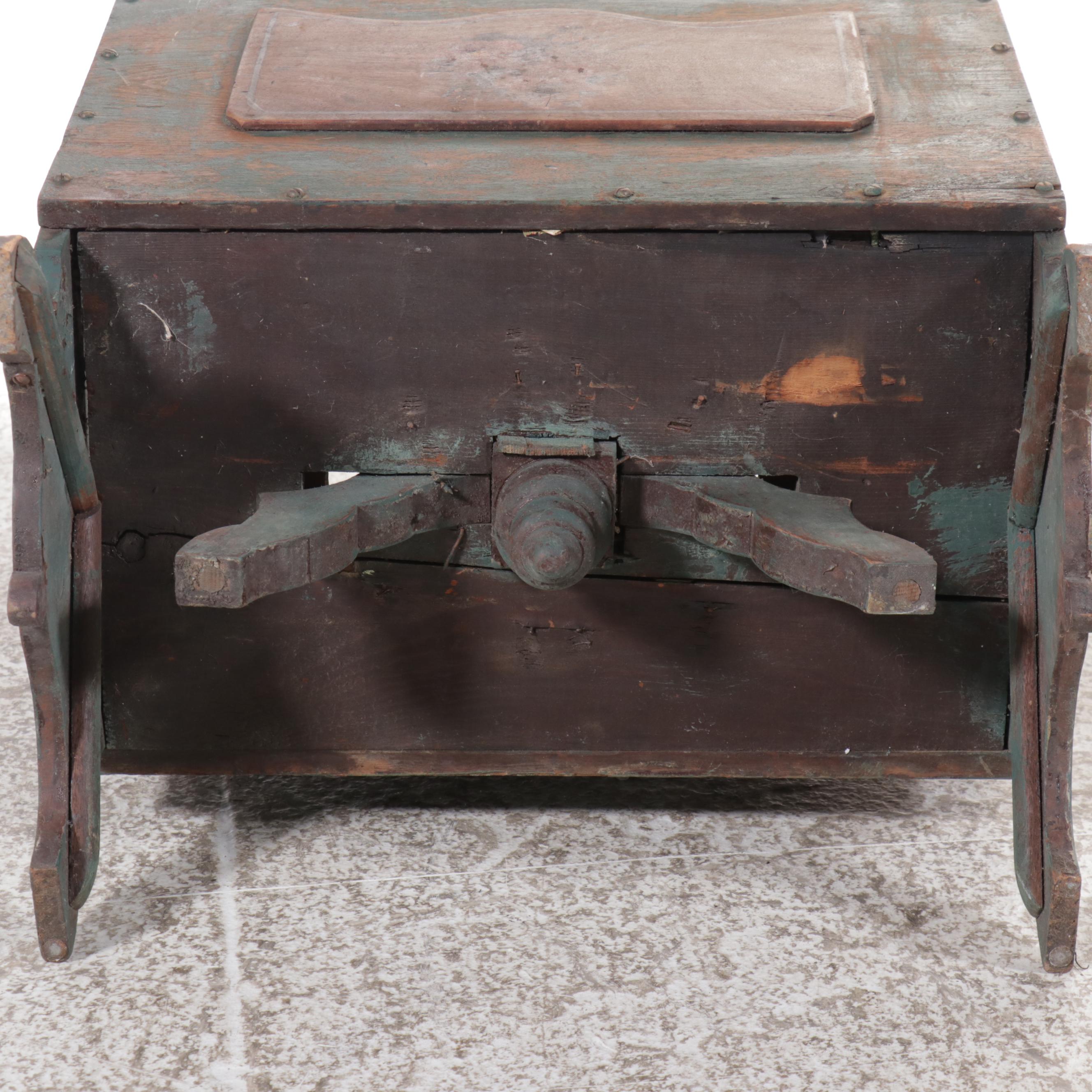 Victorian Style Painted Sewing Box and Stand, Early 20th Century