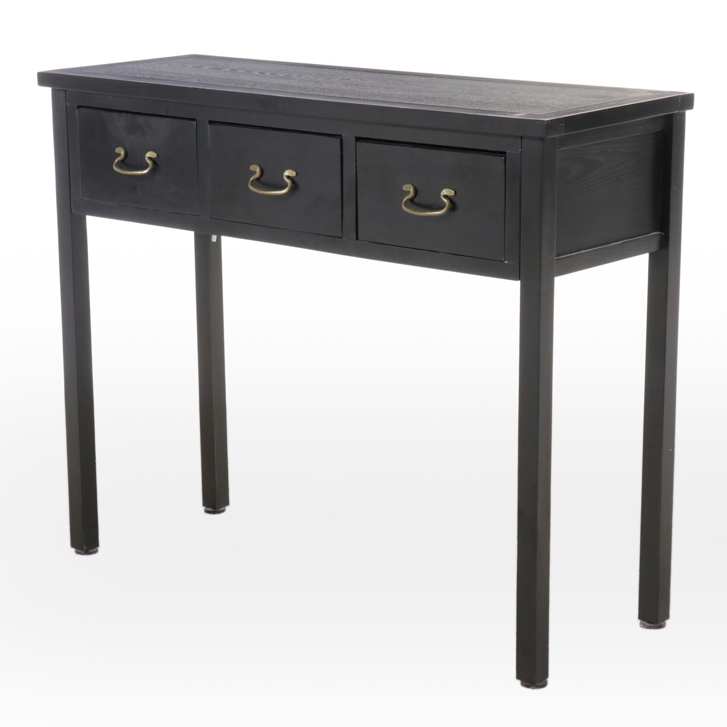 Contemporary Ebonized Wood Console Table