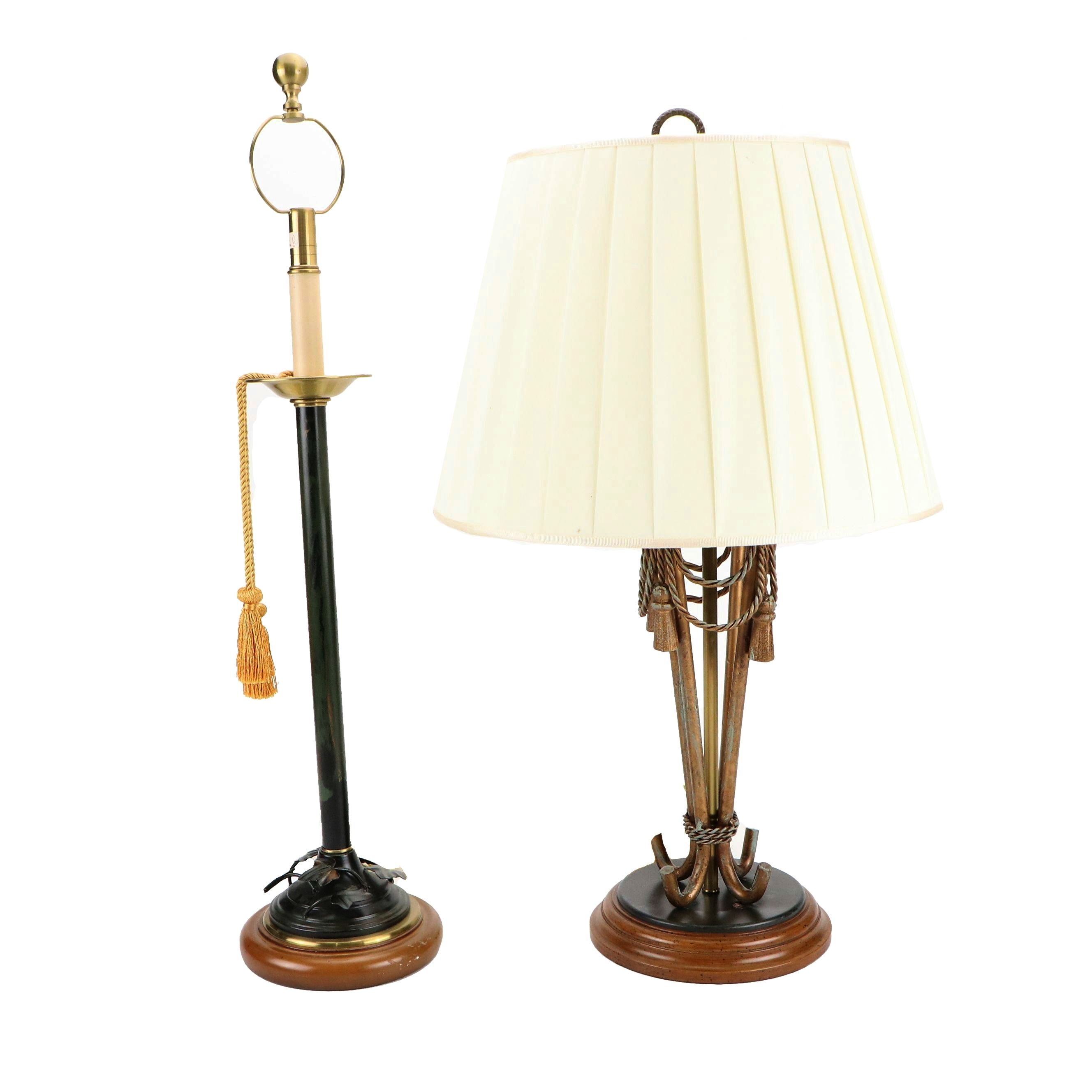 Wildwood and Other Hand-Painted Faux Metal and Stone Lamps