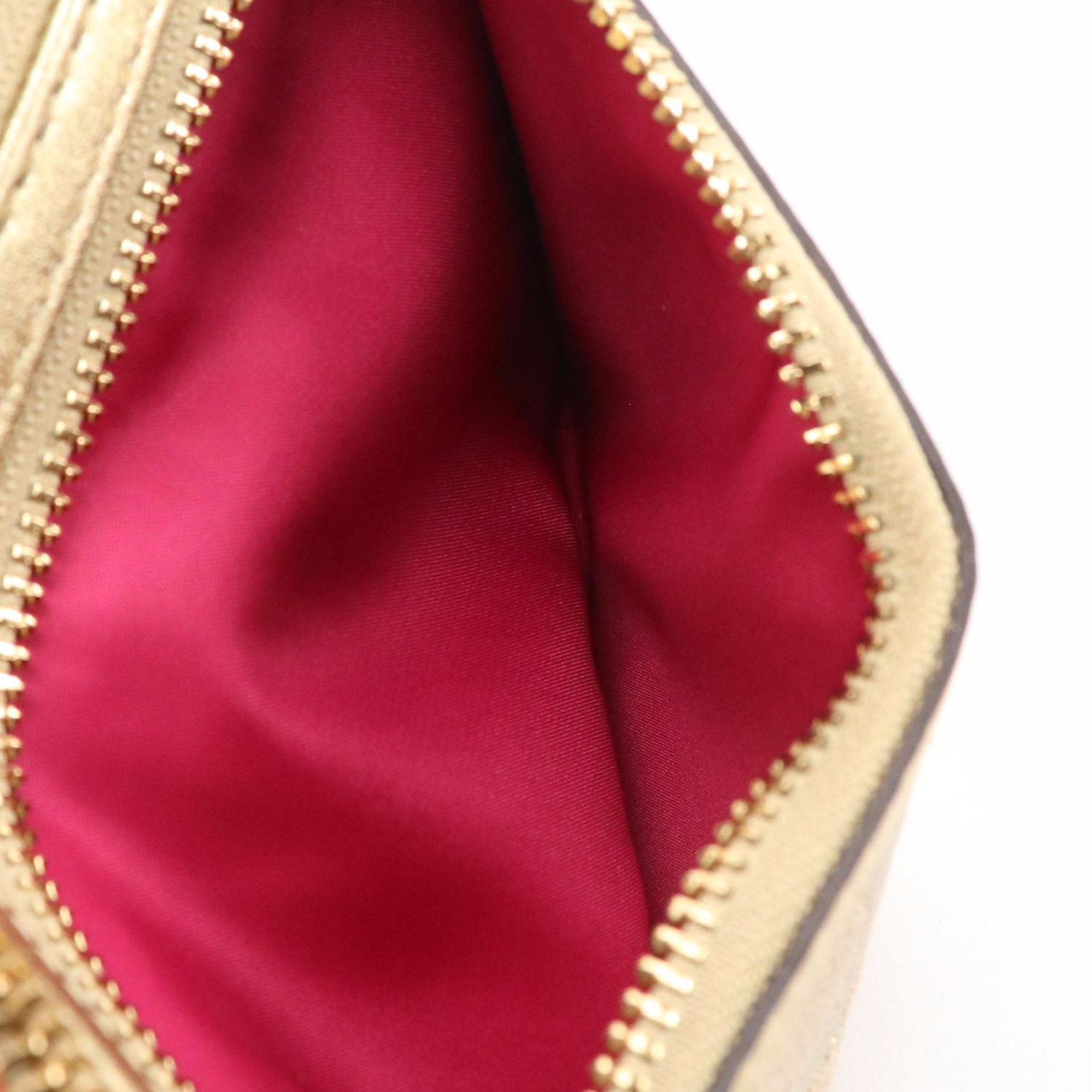 Coach Op Art Zip Wallet in Metallic Gold Jacquard Canvas and Leather, With Box