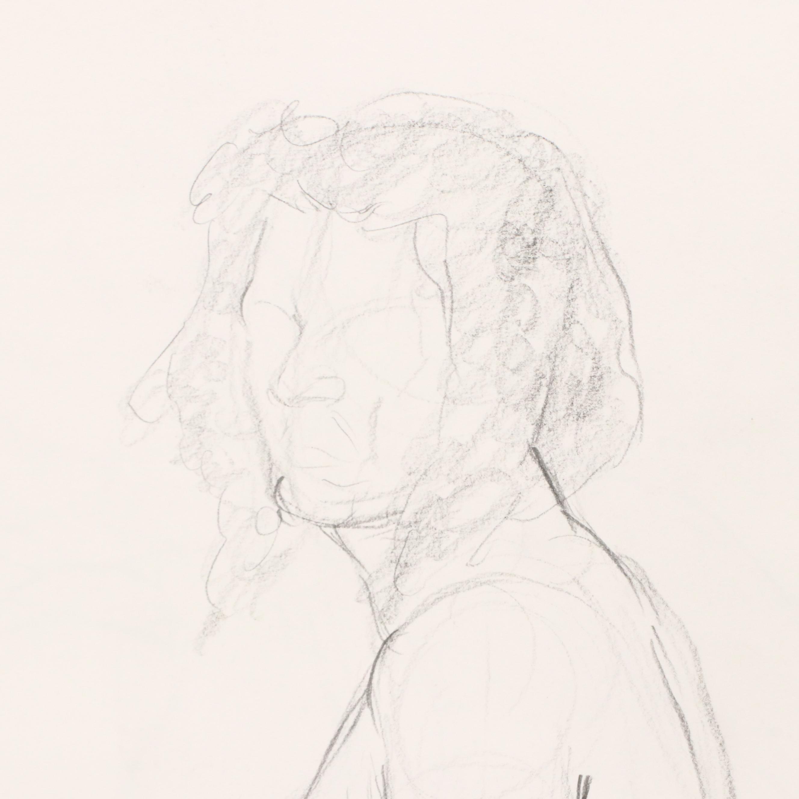 Ben Farrell Mixed Media Drawings of Figure Studies, 2010s