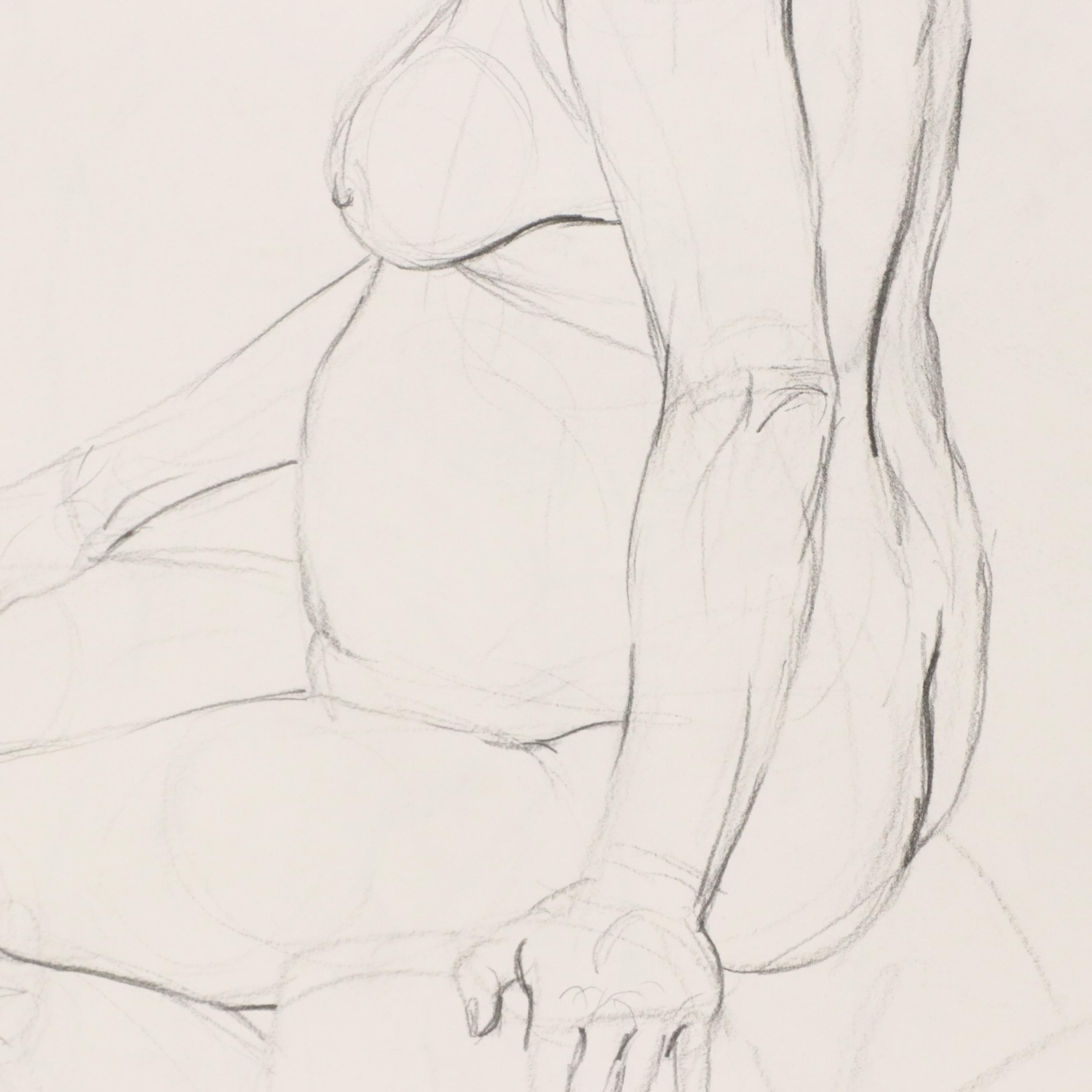 Ben Farrell Mixed Media Drawings of Figure Studies, 2010s