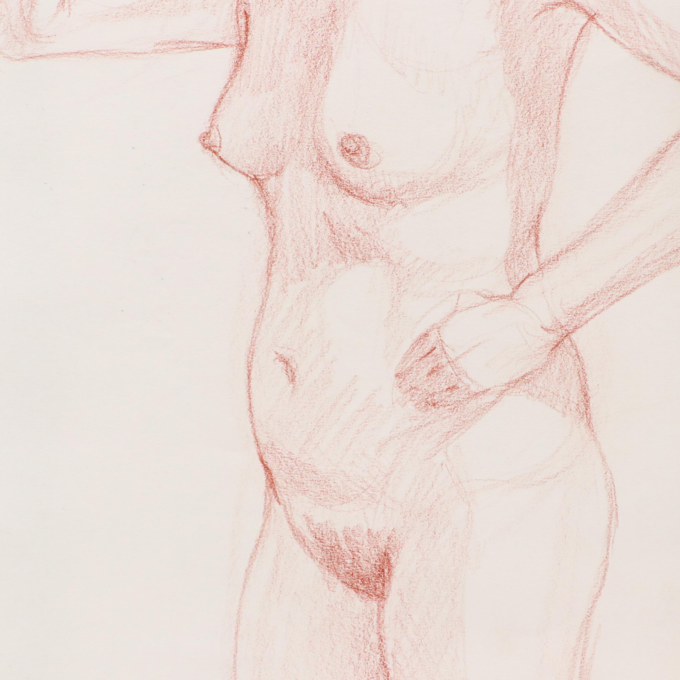 Ben Farrell Mixed Media Drawings of Figure Studies, 2010s