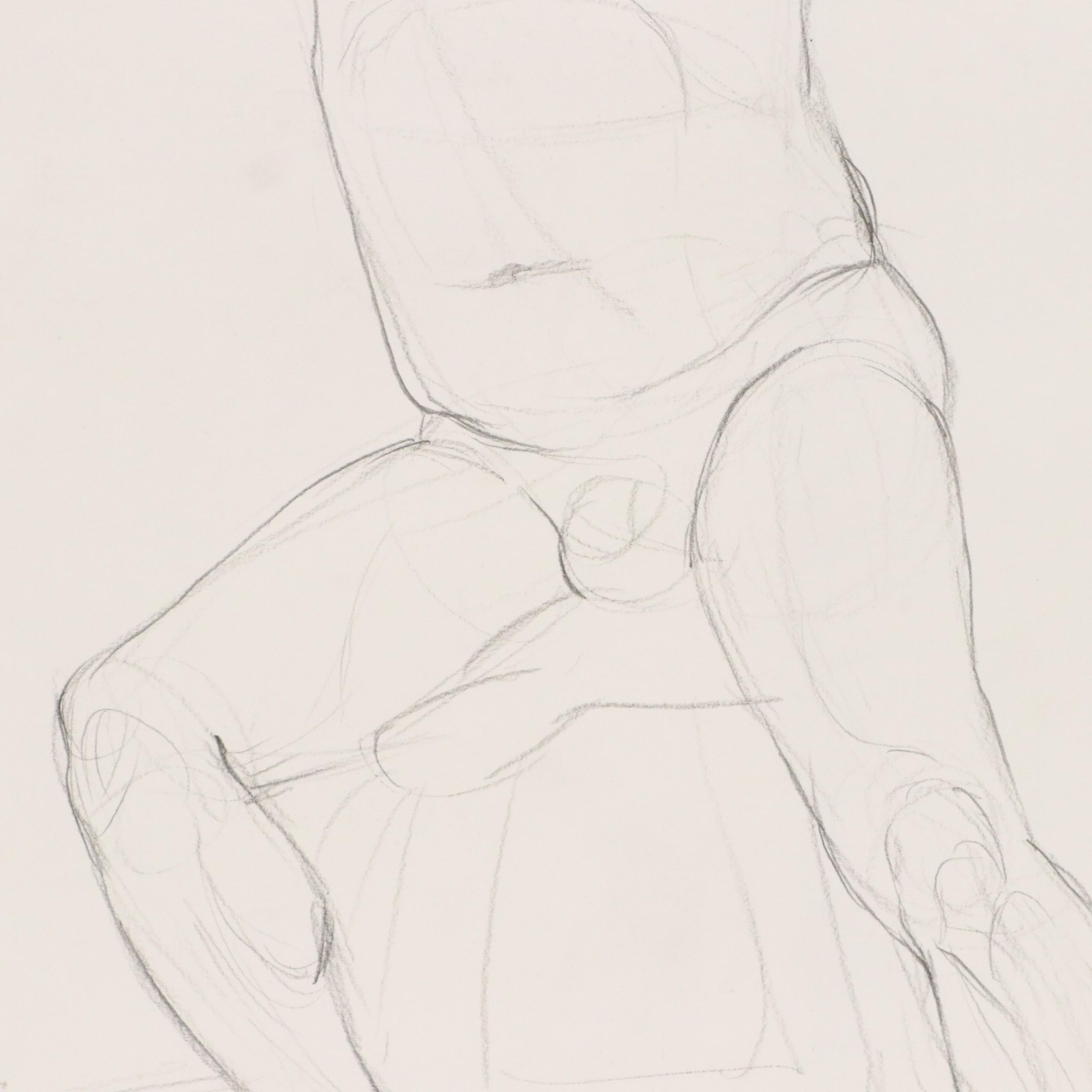 Ben Farrell Mixed Media Drawings of Figure Studies, 2010s