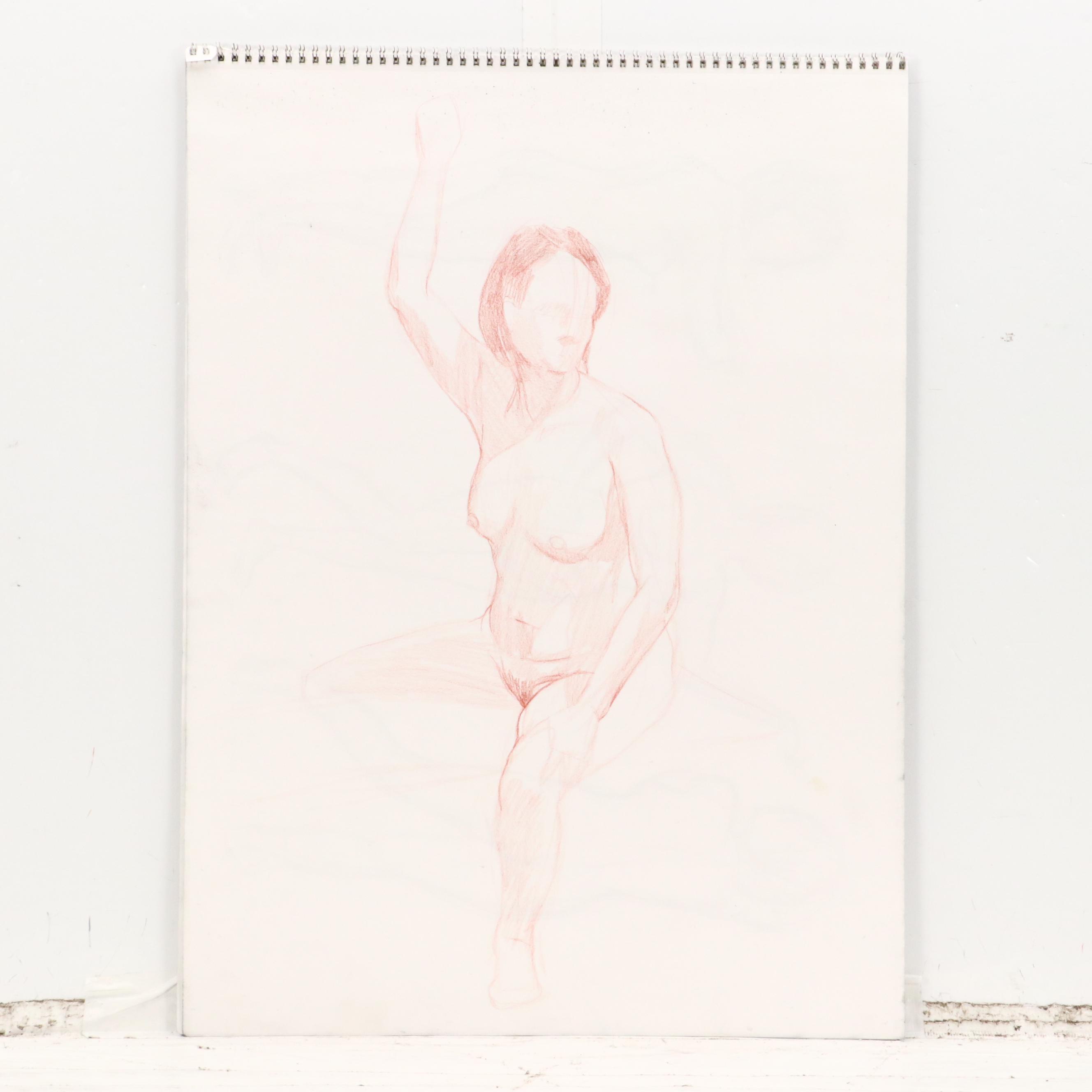 Ben Farrell Mixed Media Drawings of Figure Studies, 2010s