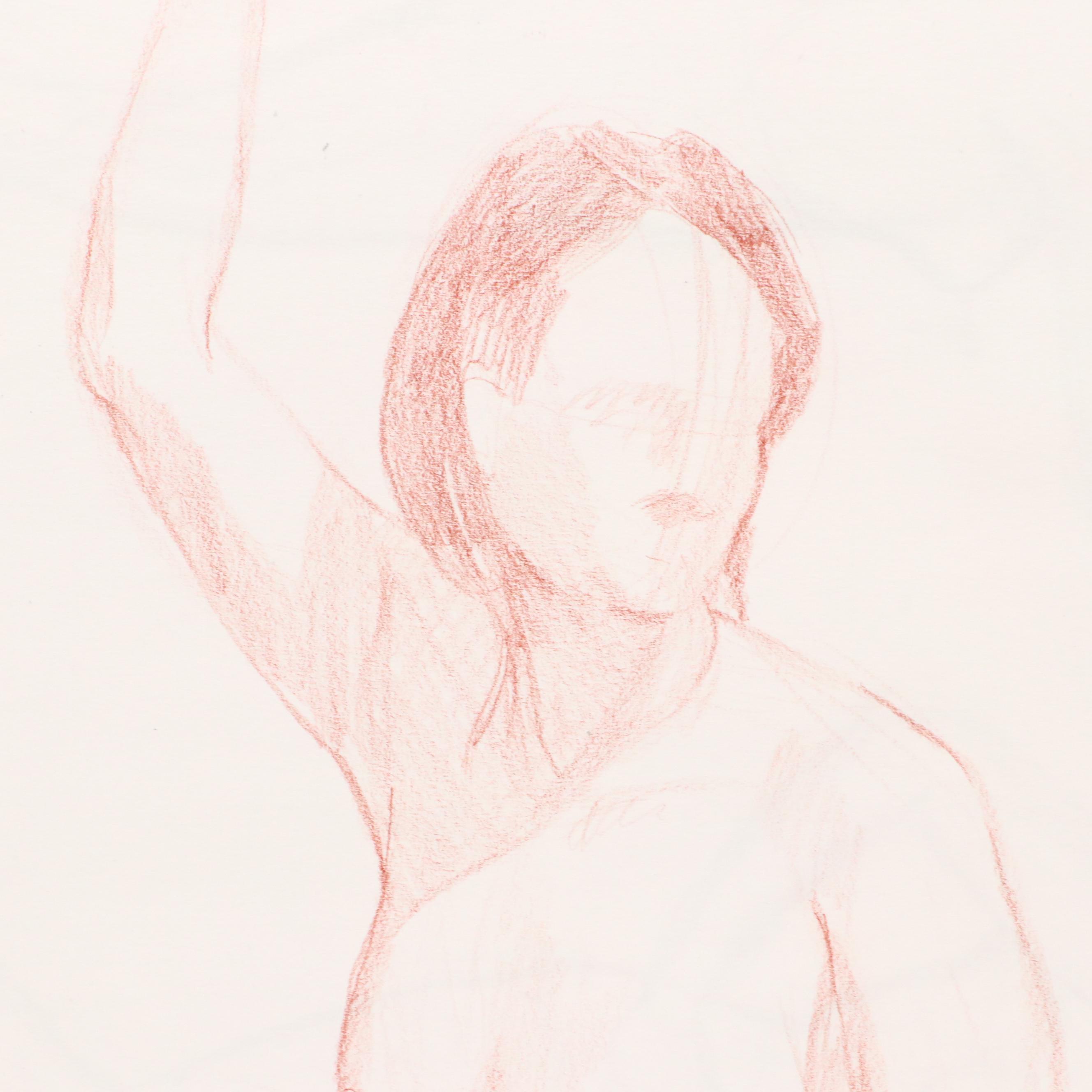 Ben Farrell Mixed Media Drawings of Figure Studies, 2010s