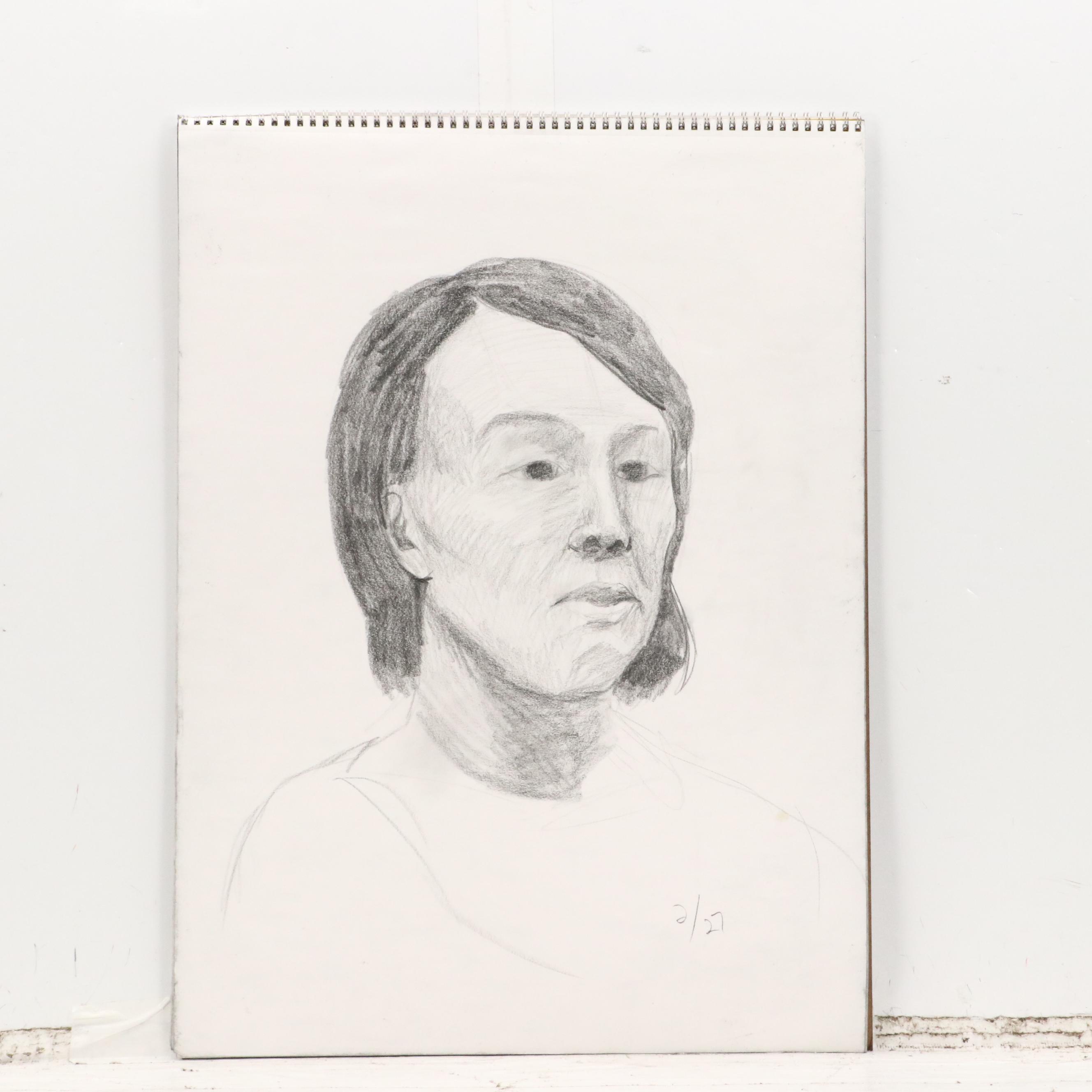 Ben Farrell Mixed Media Drawings of Figure Studies, 2010s