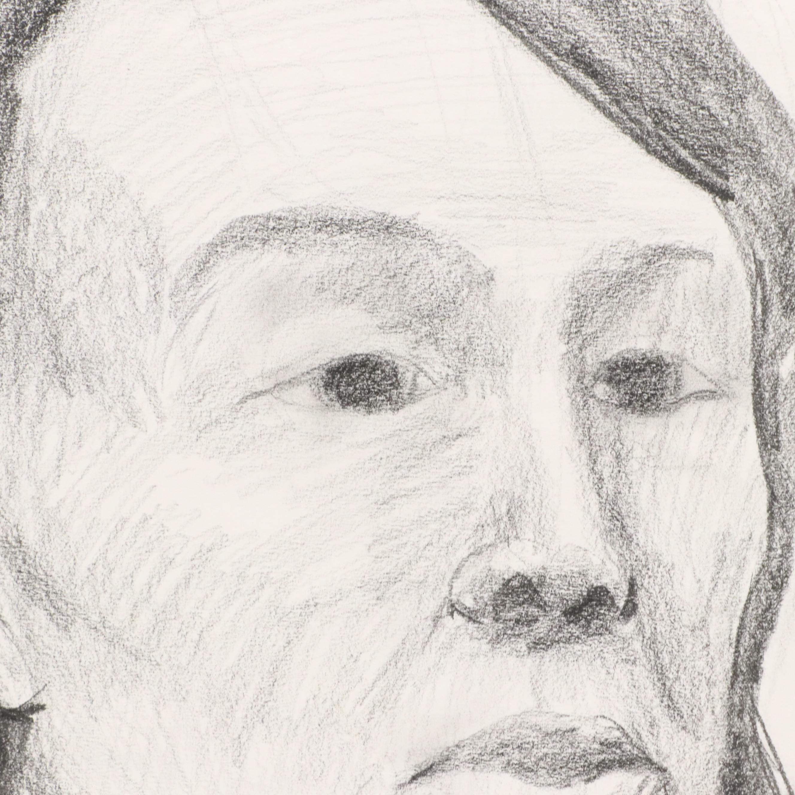 Ben Farrell Mixed Media Drawings of Figure Studies, 2010s