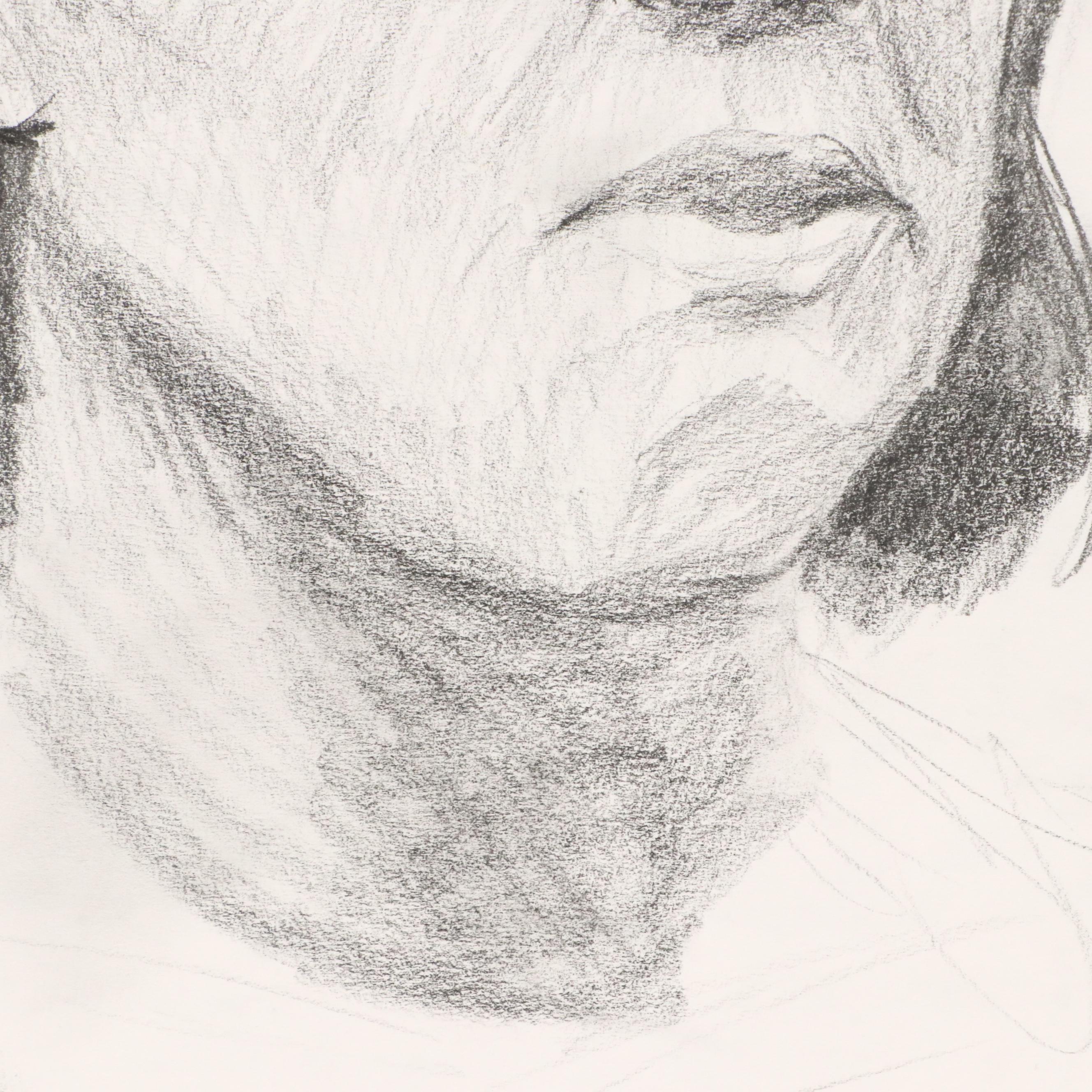 Ben Farrell Mixed Media Drawings of Figure Studies, 2010s