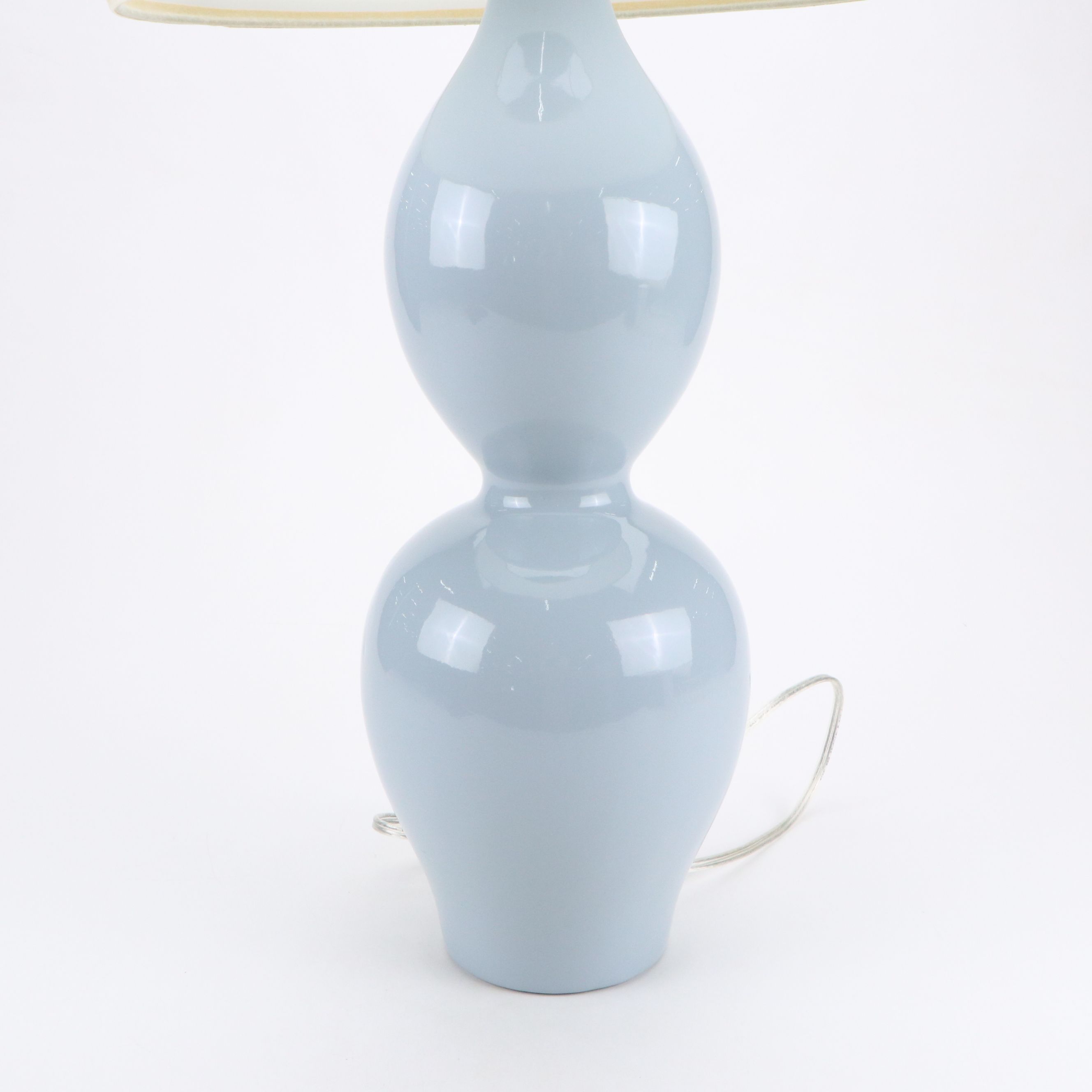 Pair of Barbara Cosgrove Double Gourd Ceramic Lamps and Shades