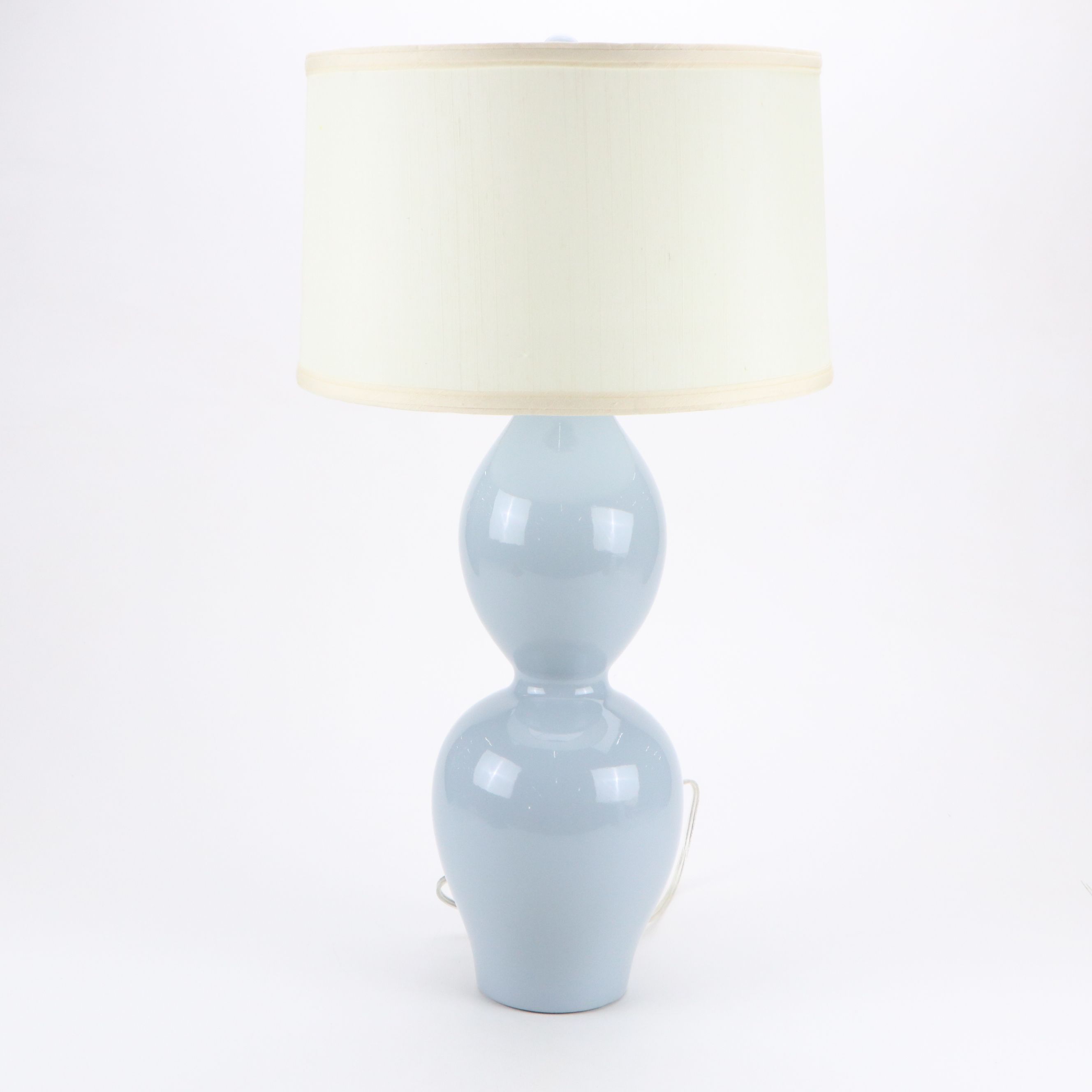 Pair of Barbara Cosgrove Double Gourd Ceramic Lamps and Shades