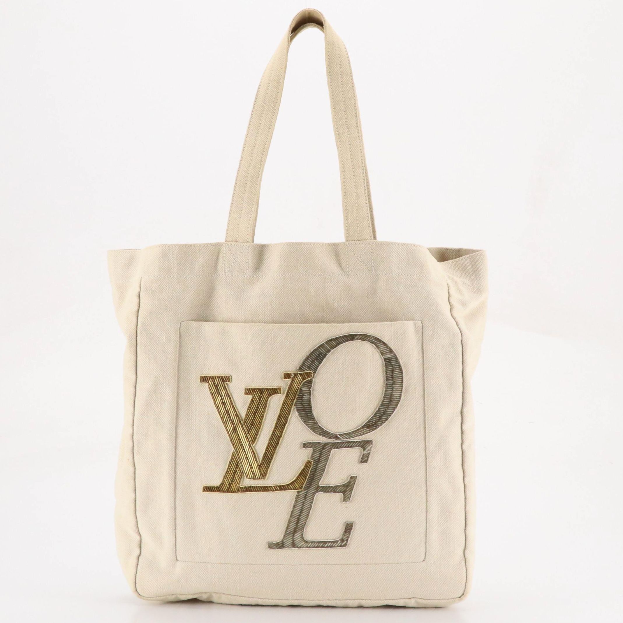 Louis Vuitton "That's Love" Bead Embellished Canvas Tote Bag