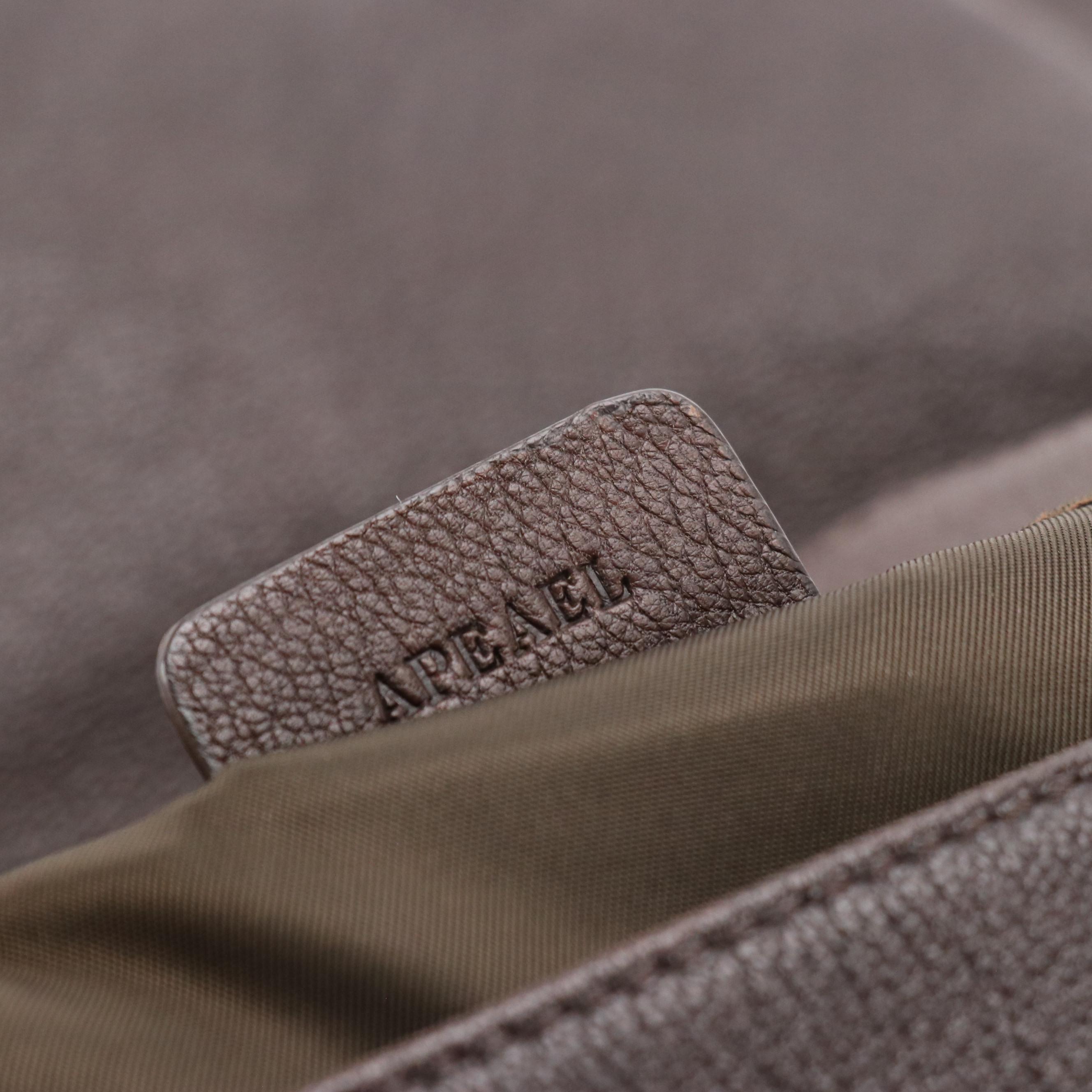 BVLGARI Foldover Shoulder Bag in Brown Calfskin Leather