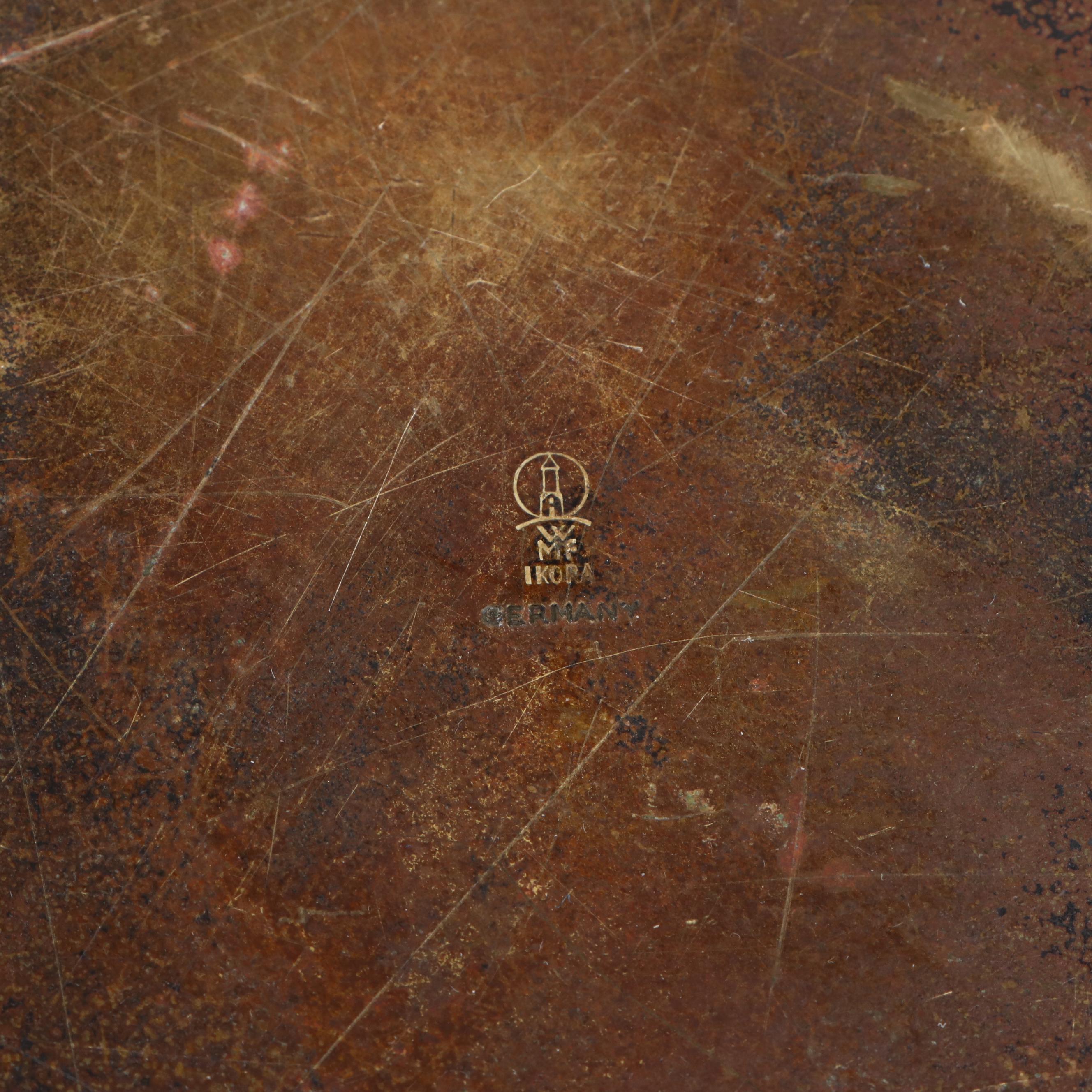 Large WMF Ikora Patinated Copper Bowl with Foliate Motif, Circa 1930s–1950s