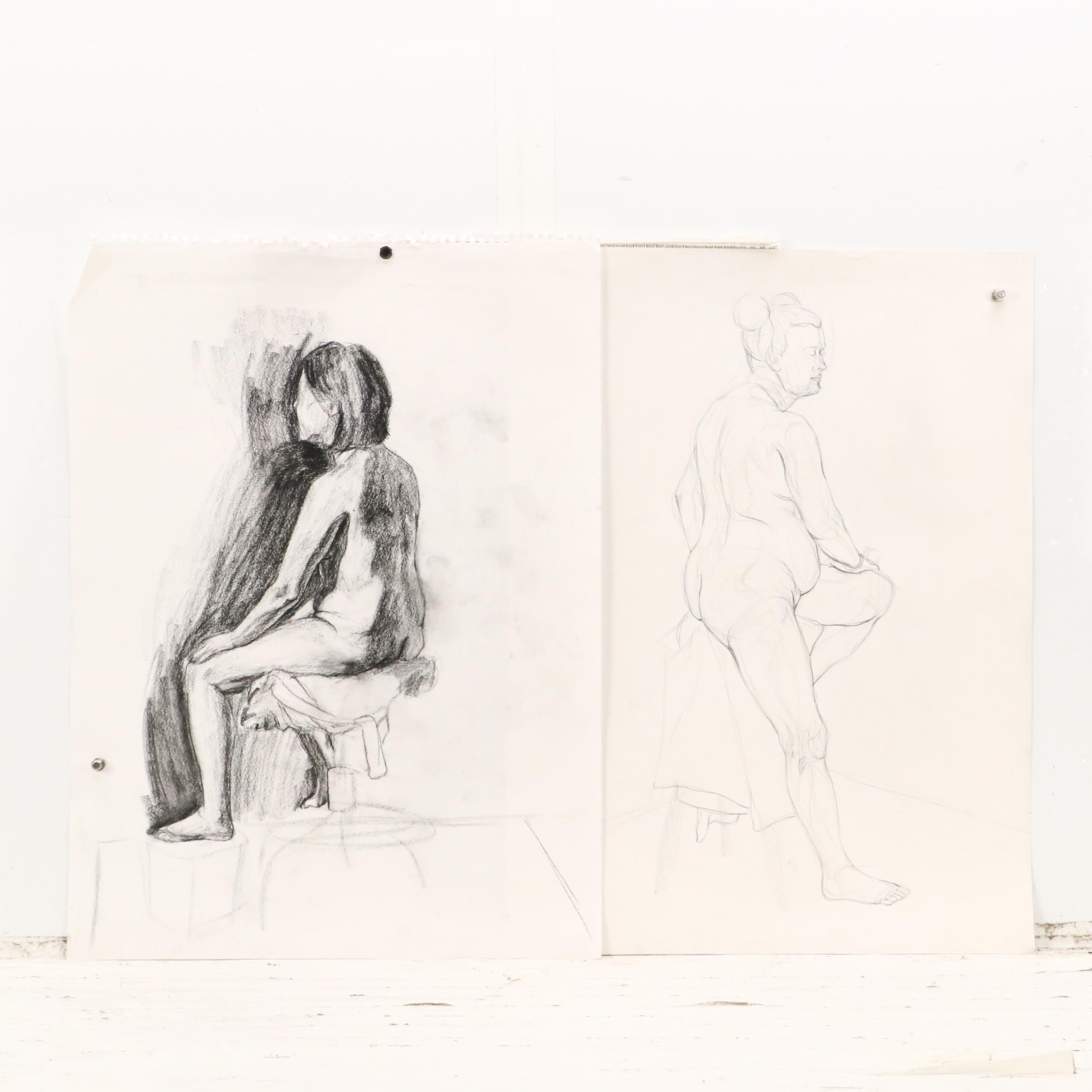 Ben Farrell Graphite Drawings of Figure Studies, 2010s