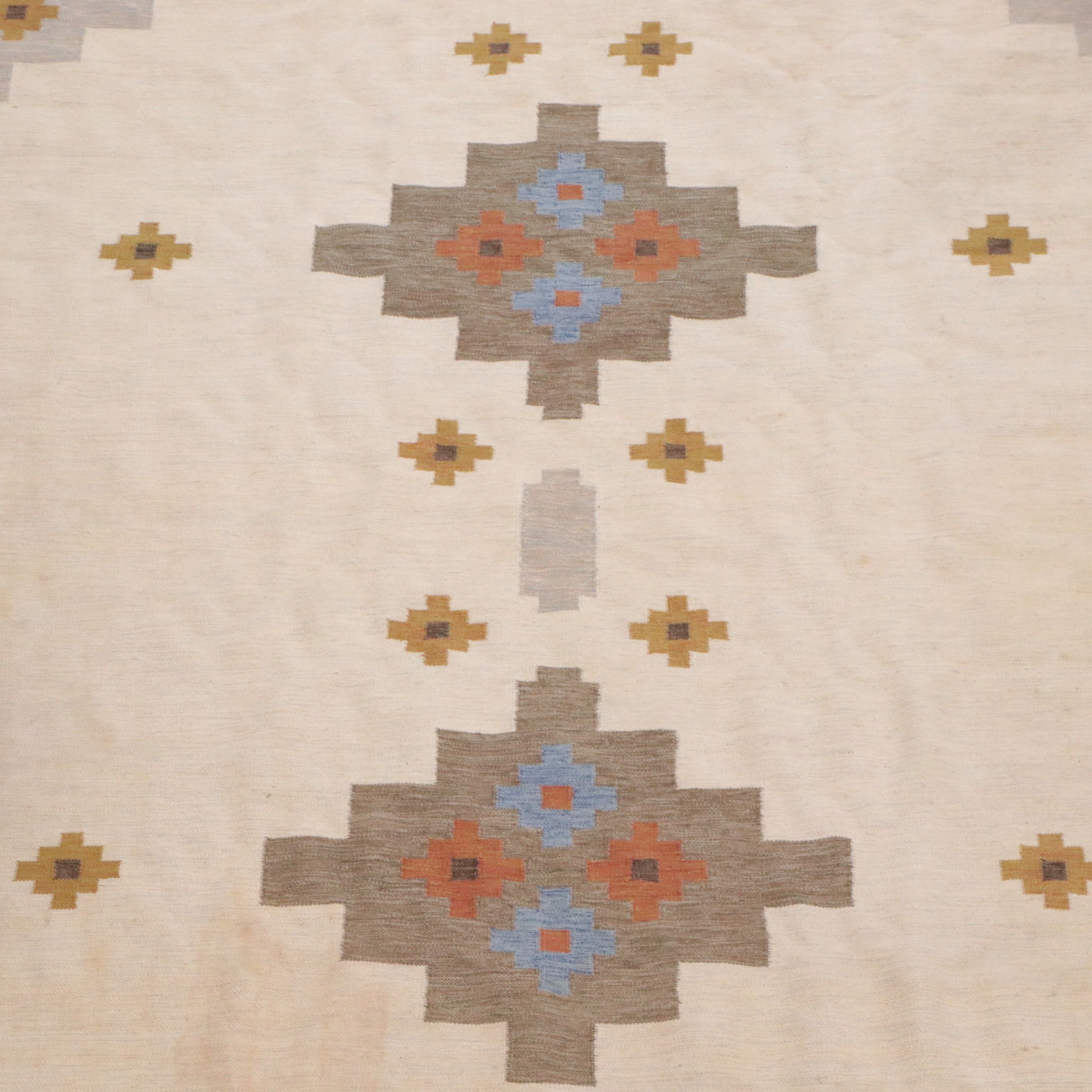 7'11 x 9'11 Handwoven Indian Dhurrie Area Rug