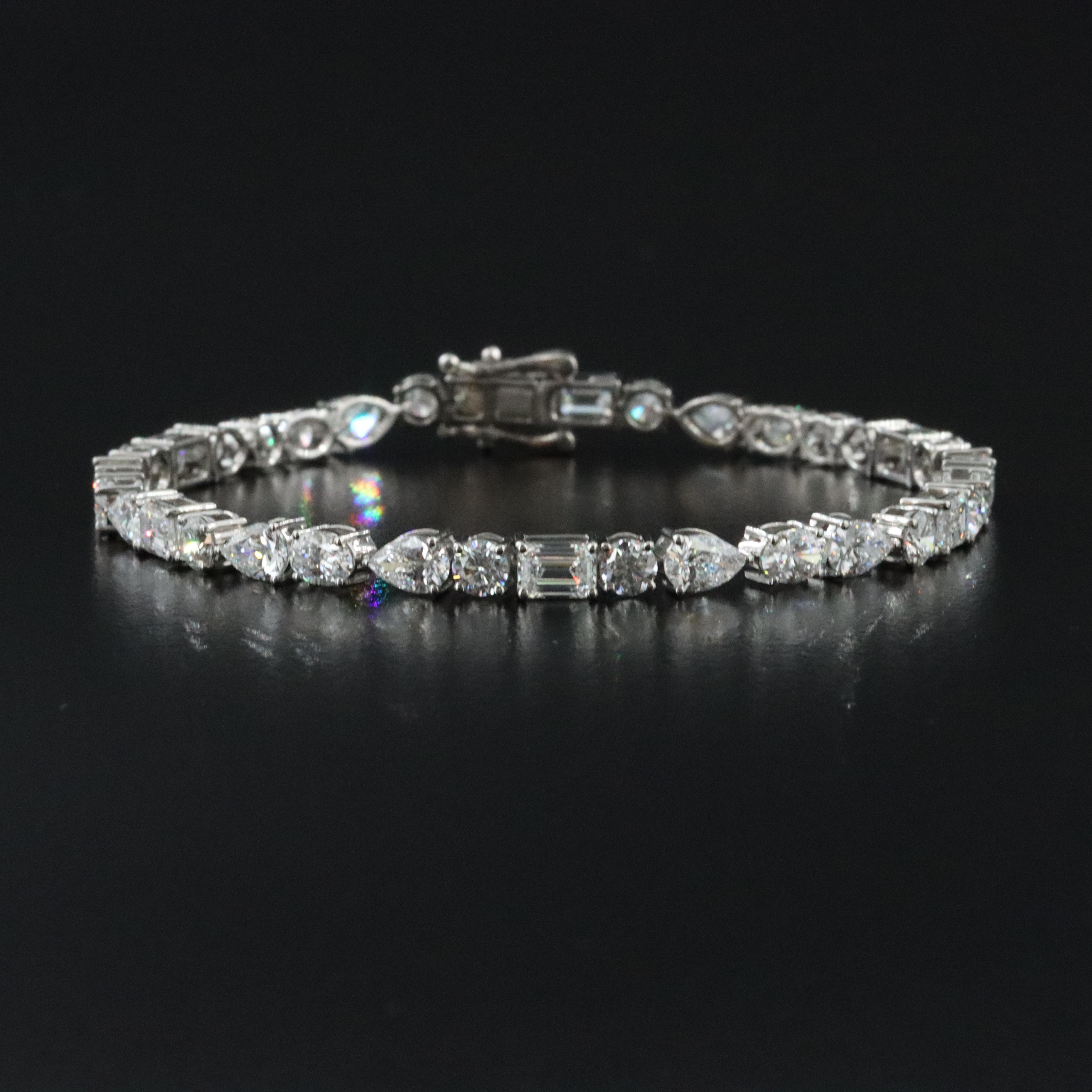 Platinum 9.66 CTW Lab Grown Diamond Line Bracelet