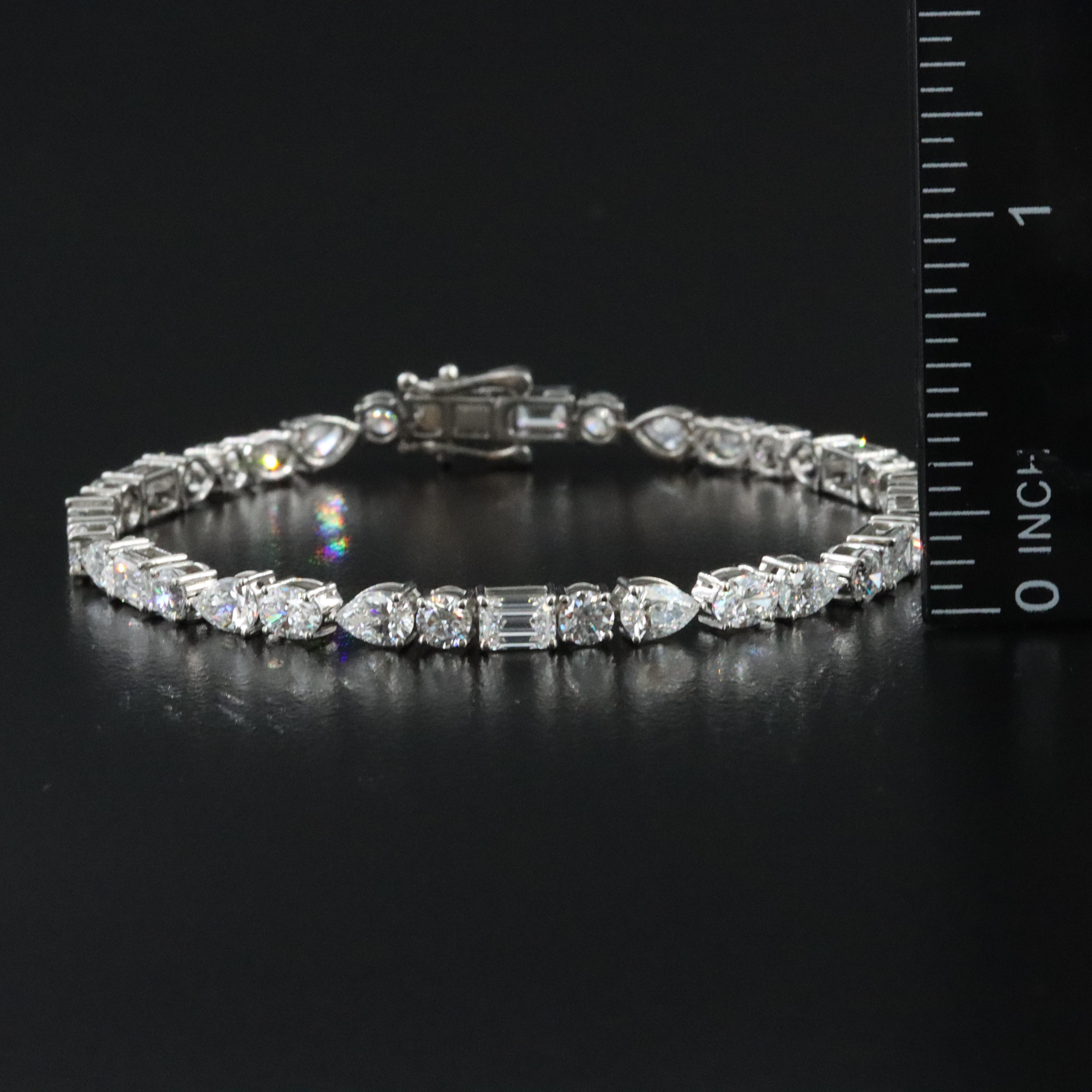 Platinum 9.66 CTW Lab Grown Diamond Line Bracelet