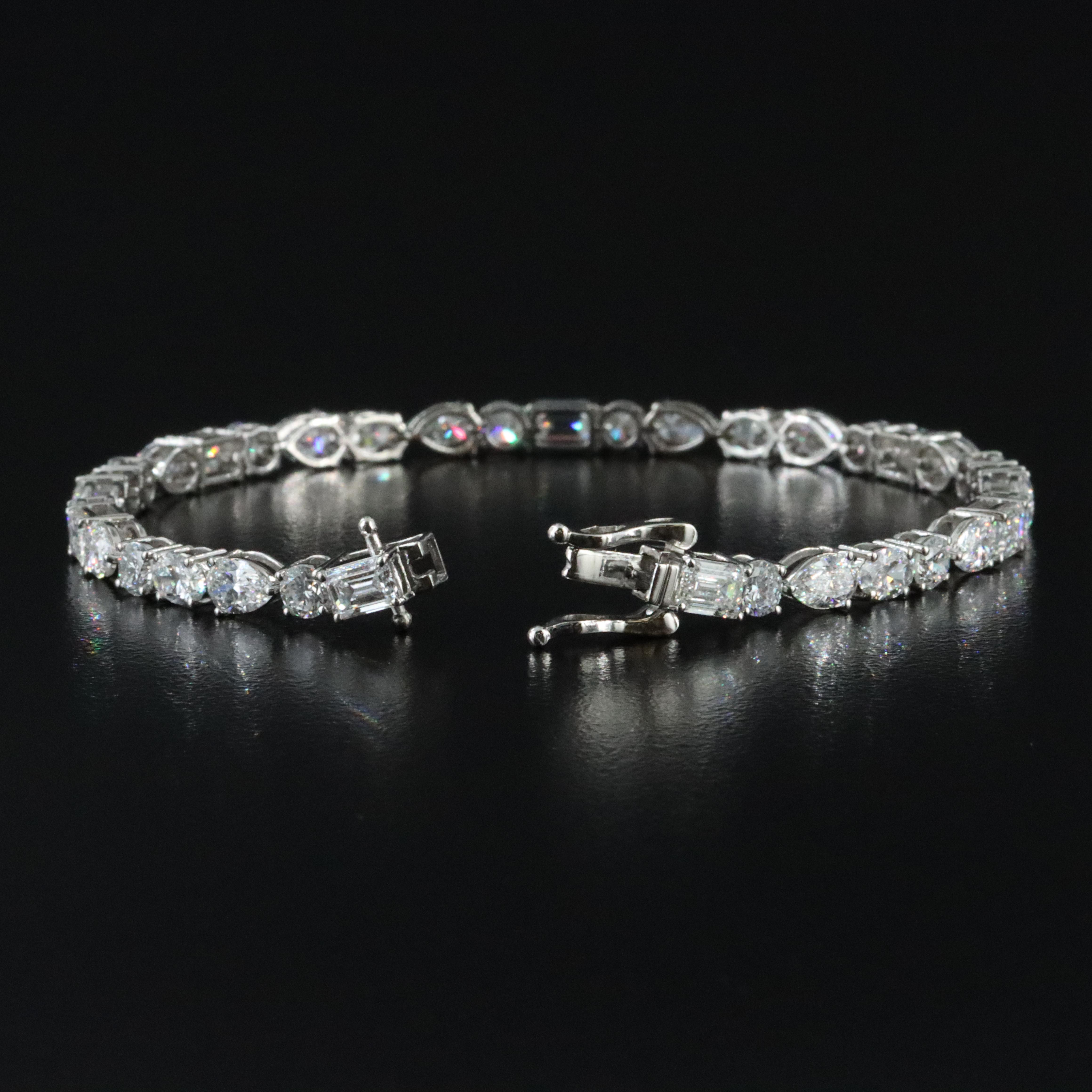 Platinum 9.66 CTW Lab Grown Diamond Line Bracelet