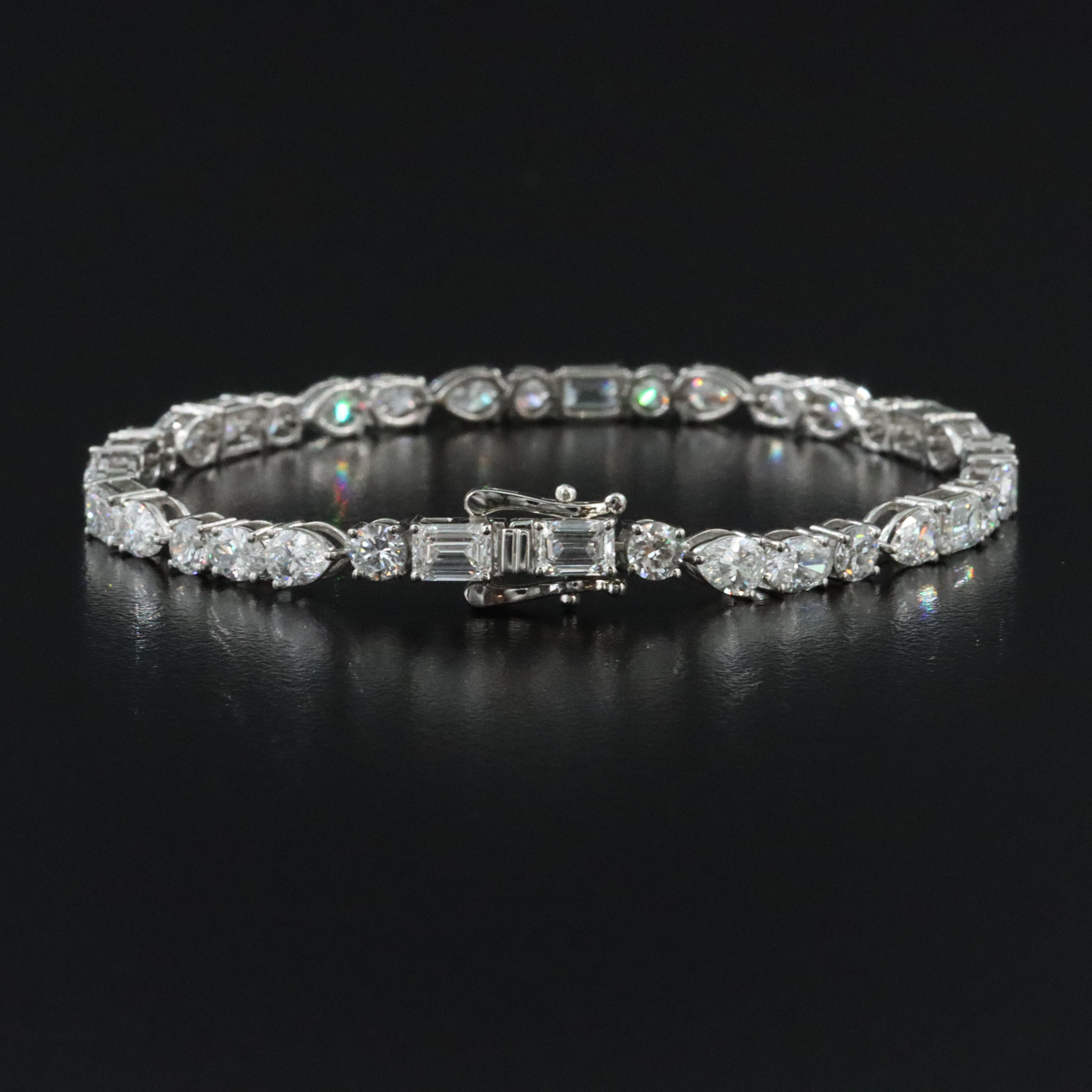 Platinum 9.66 CTW Lab Grown Diamond Line Bracelet