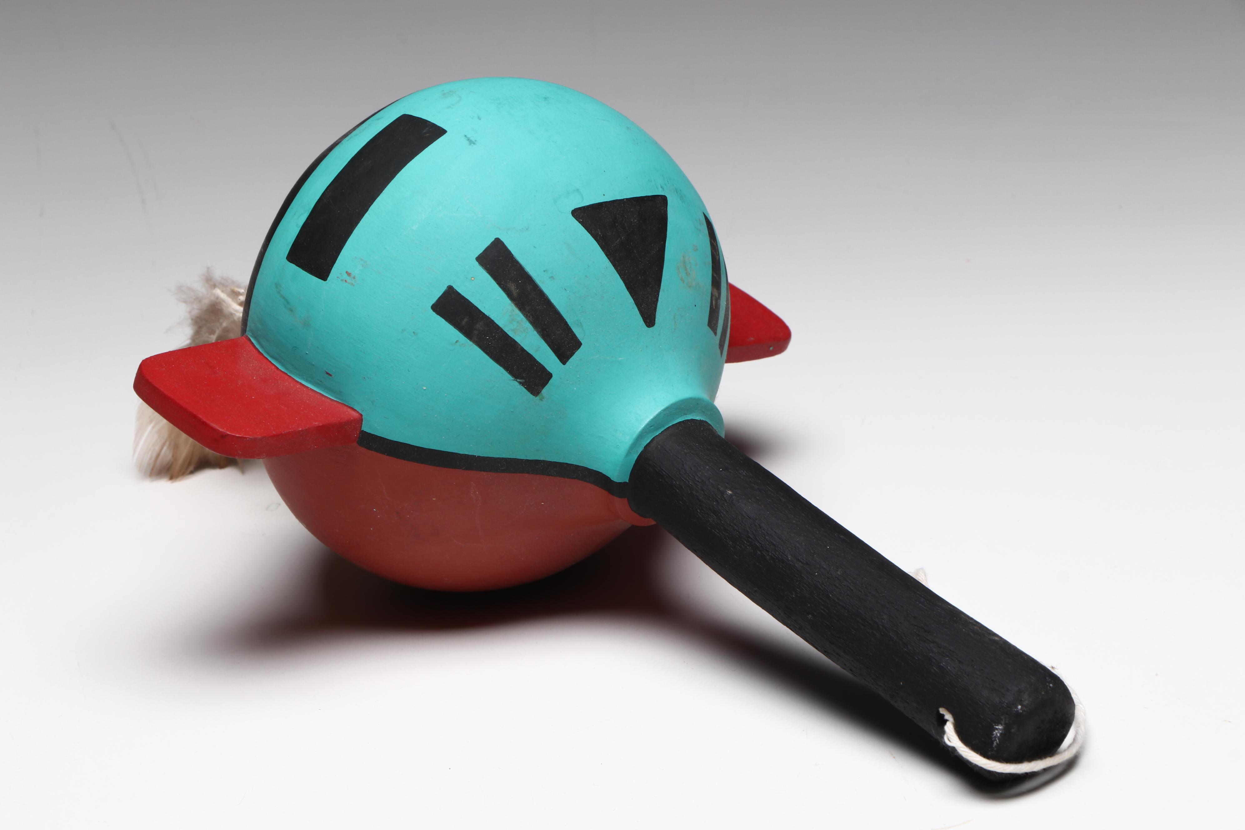 Hopi Dance Painted Gourd and Cottonwood Rattles