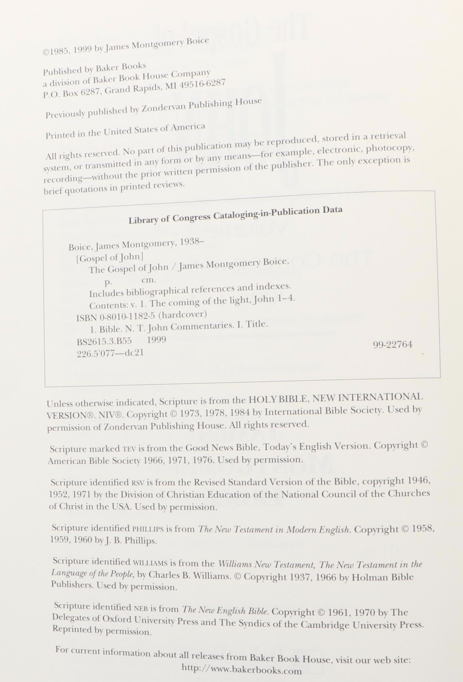 "The Gospel of John: An Expositional Commentary" Five-Volume Set by Boice, 1999