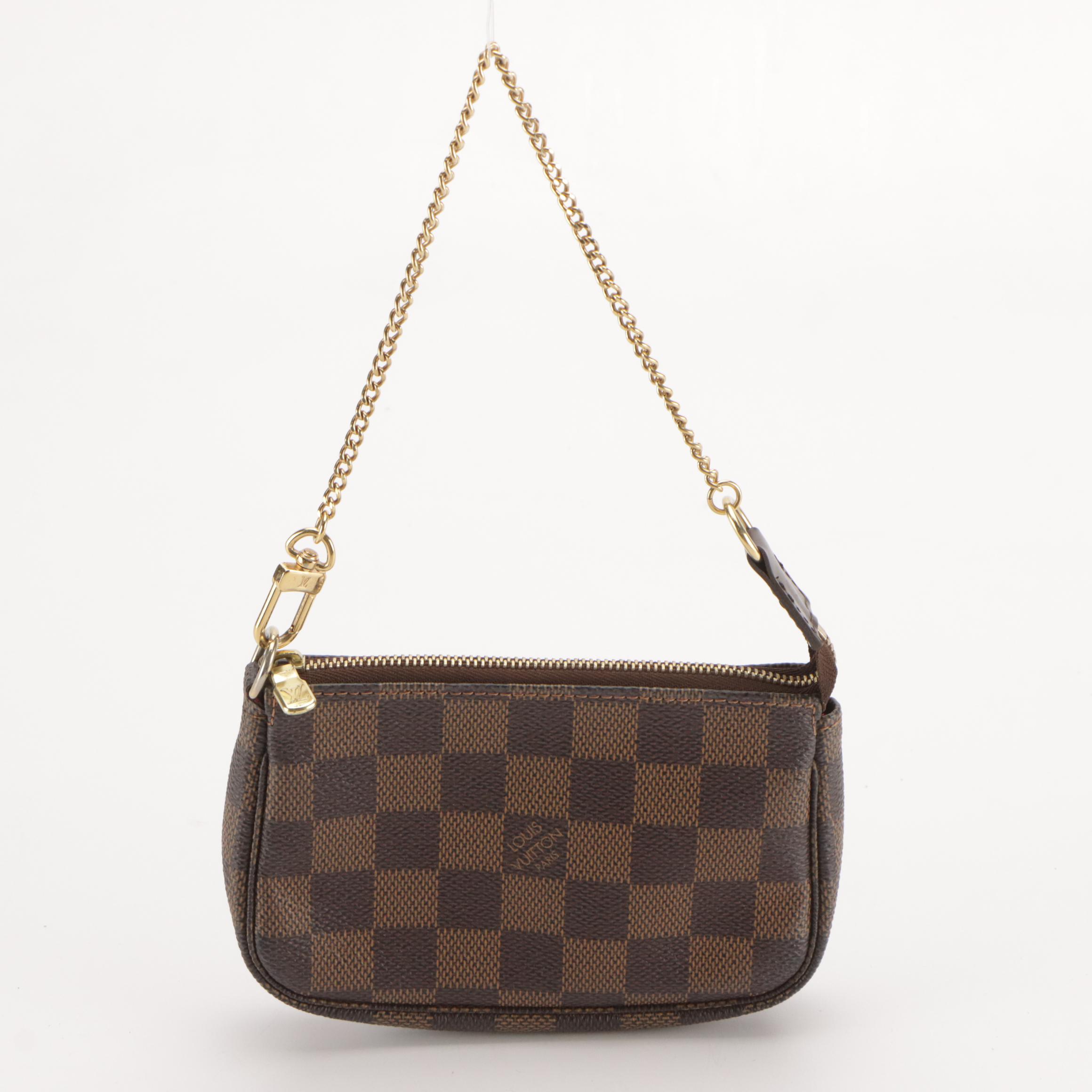 Louis Vuitton Mini Pochette Accessoires in Damier Ebene Canvas