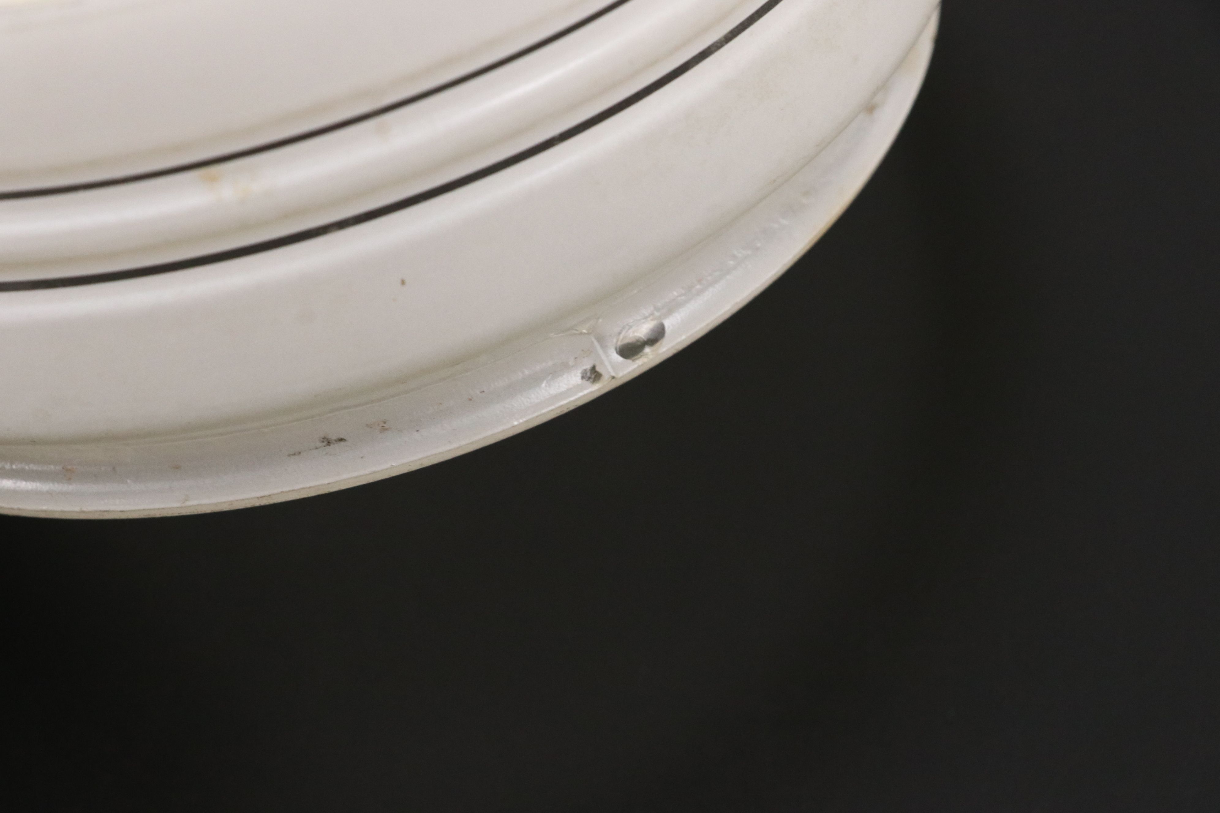 Holophane Pendant Shade, Deco Bullseye Ceiling Fixtures, Milk Glass Globe Shades