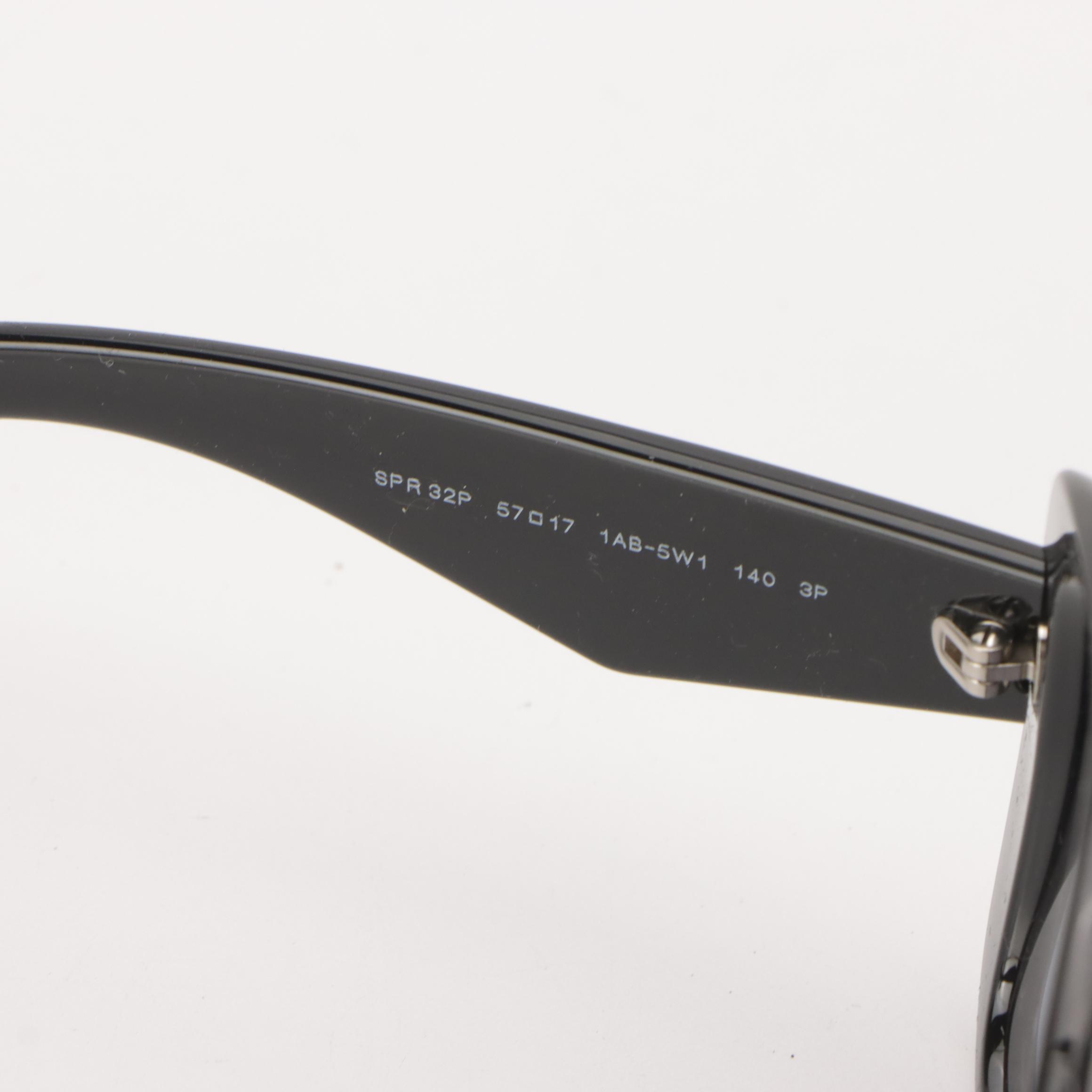 Prada SPR 32P 1AB-5W1 Black Polarized Sunglasses in Case