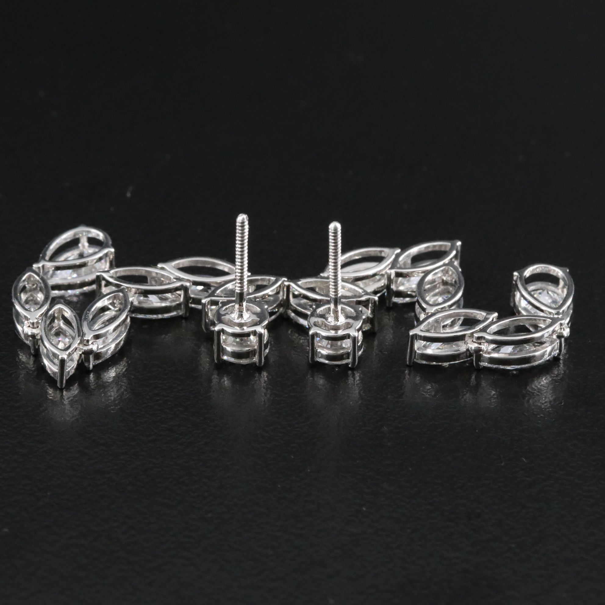 Platinum 6.46 CTW Lab Grown Diamond Earrings