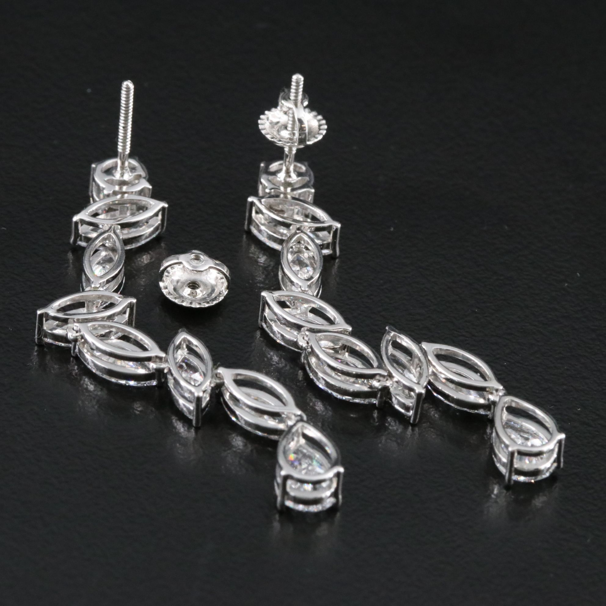 Platinum 6.46 CTW Lab Grown Diamond Earrings