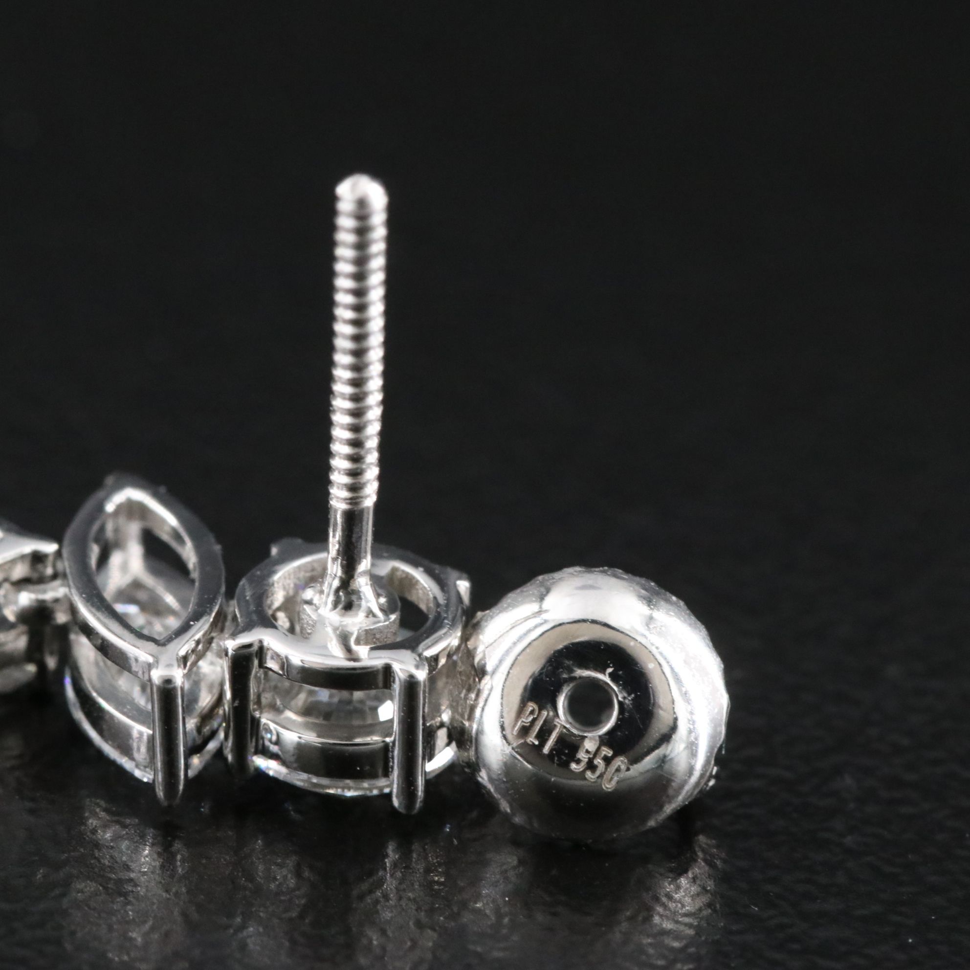 Platinum 6.46 CTW Lab Grown Diamond Earrings