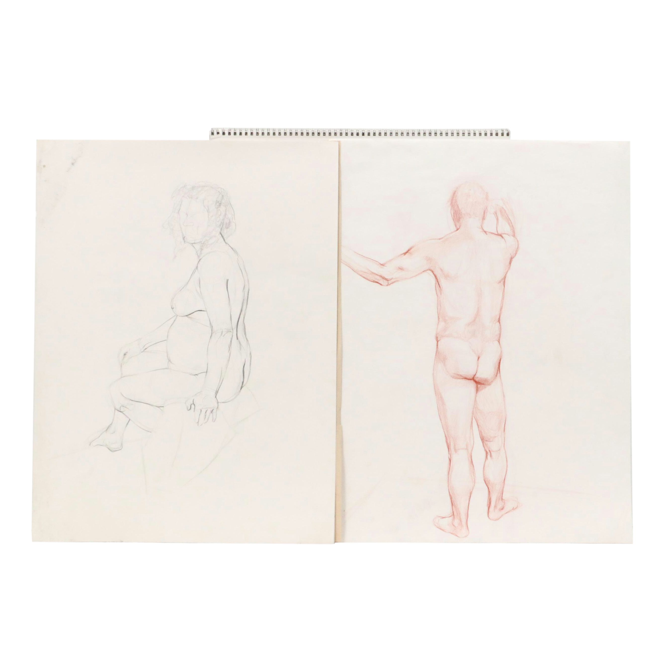 Ben Farrell Mixed Media Drawings of Figure Studies, 2010s