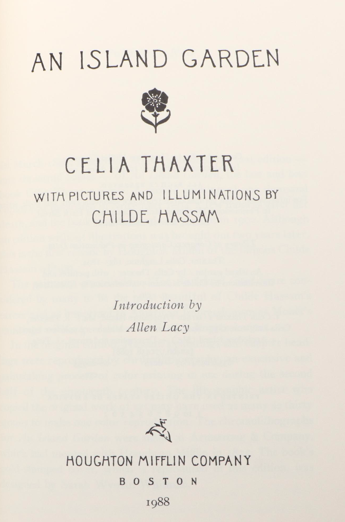 Facsimile Illustrated "An Island Garden" by Celia Thaxter, 1988