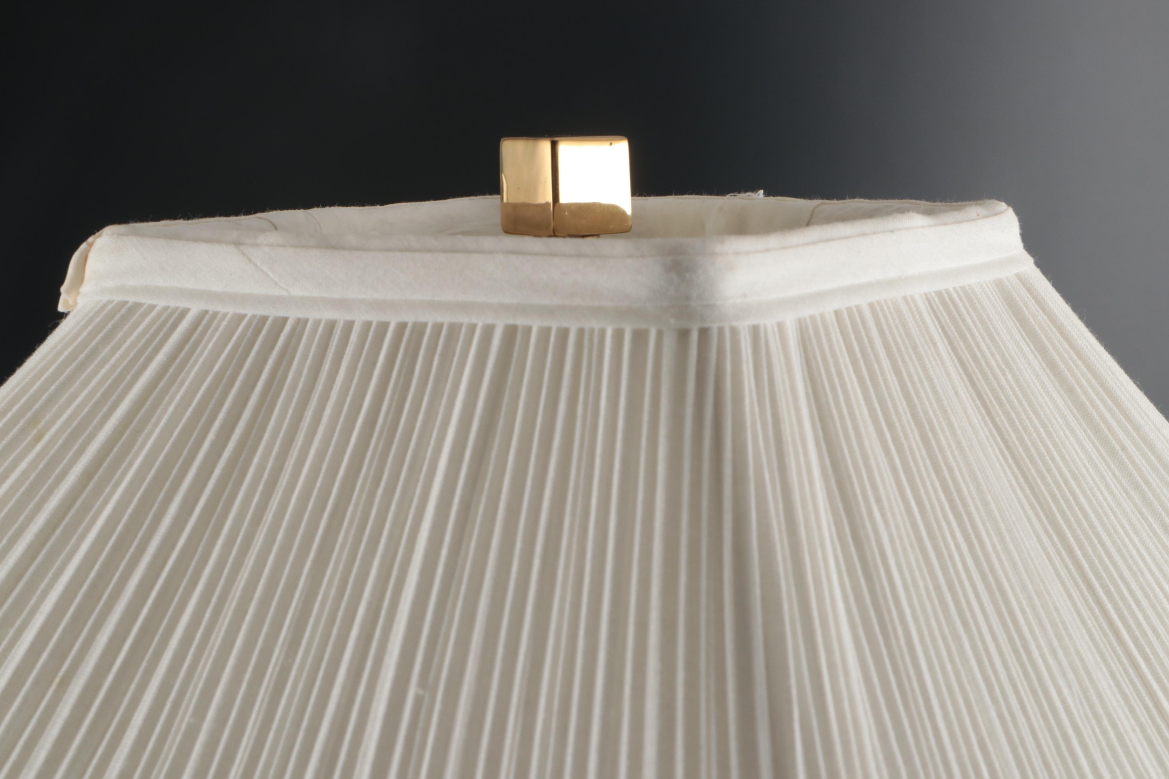 Beth Weissman Blown Glass and Brass Table Lamp with Shade