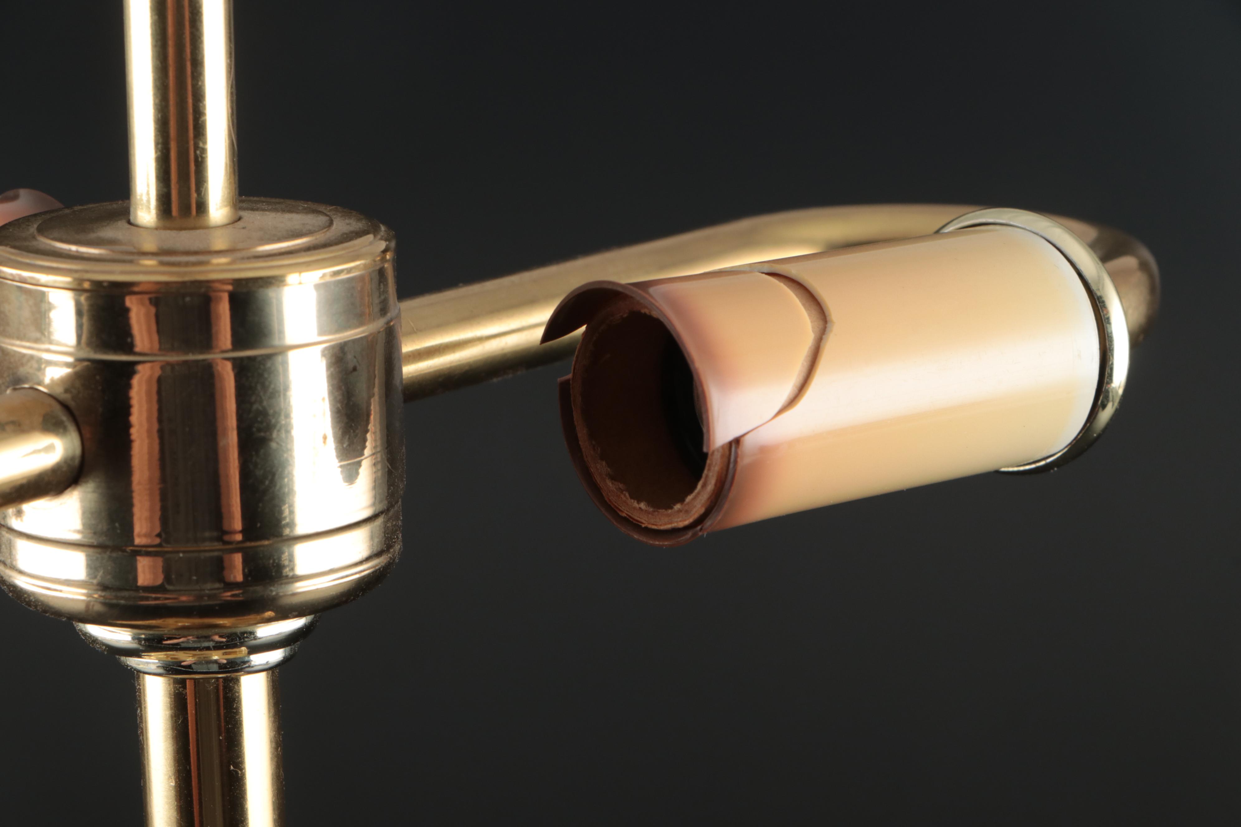 Beth Weissman Blown Glass and Brass Table Lamp with Shade