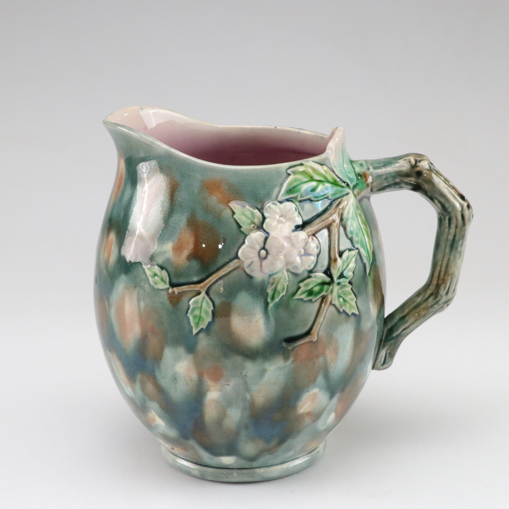 Etruscan Majolica "Hawthorne" Earthenware Pitcher