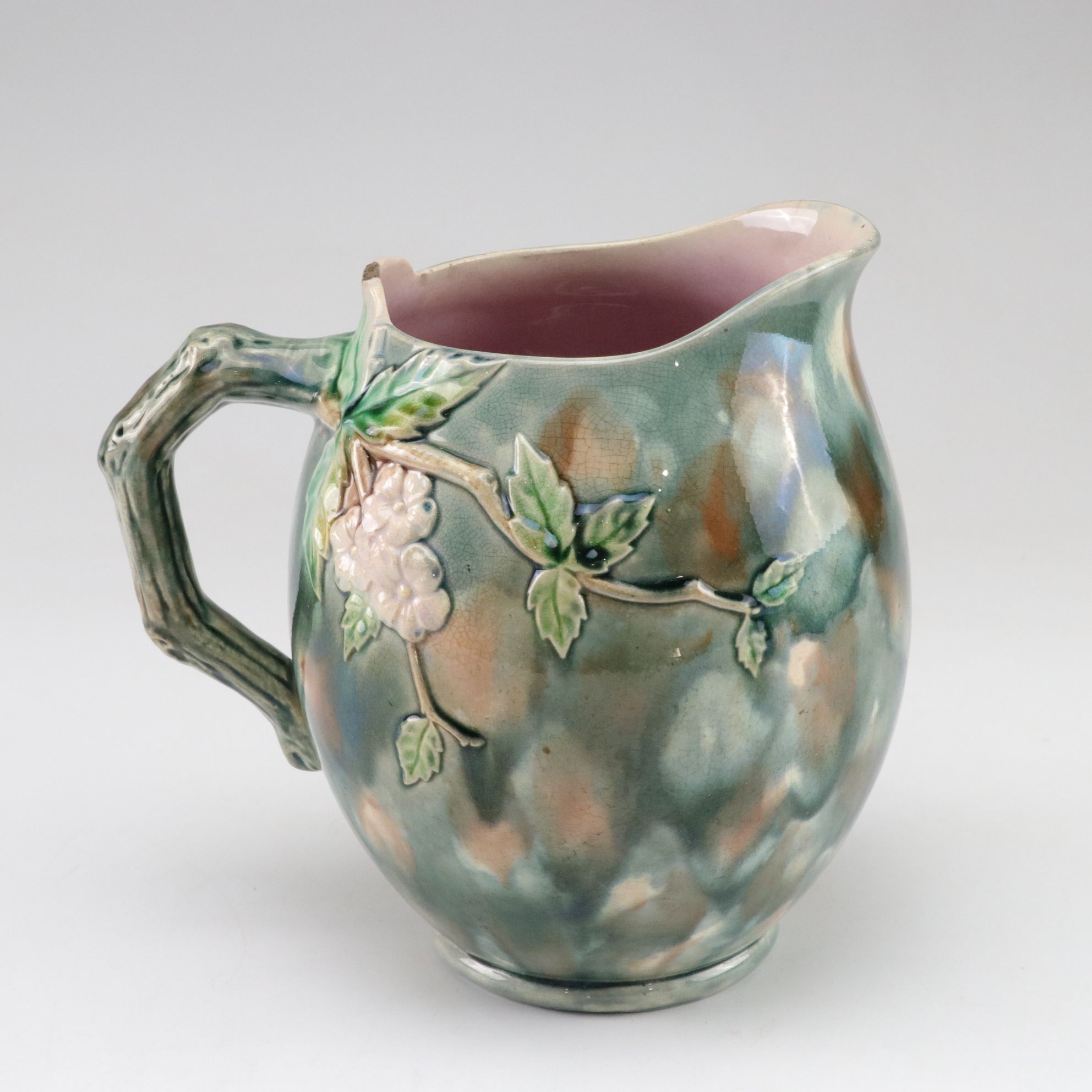 Etruscan Majolica "Hawthorne" Earthenware Pitcher