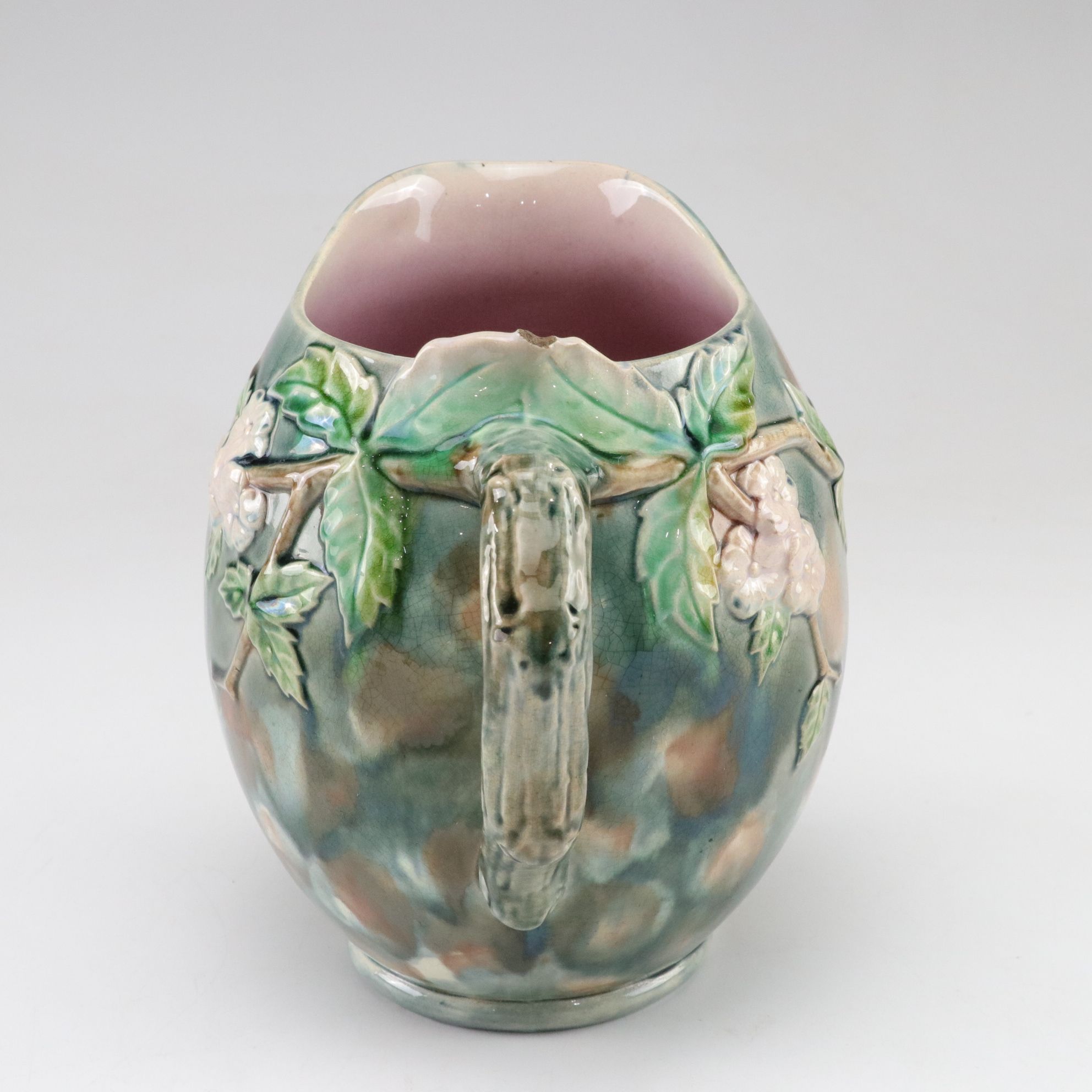 Etruscan Majolica "Hawthorne" Earthenware Pitcher