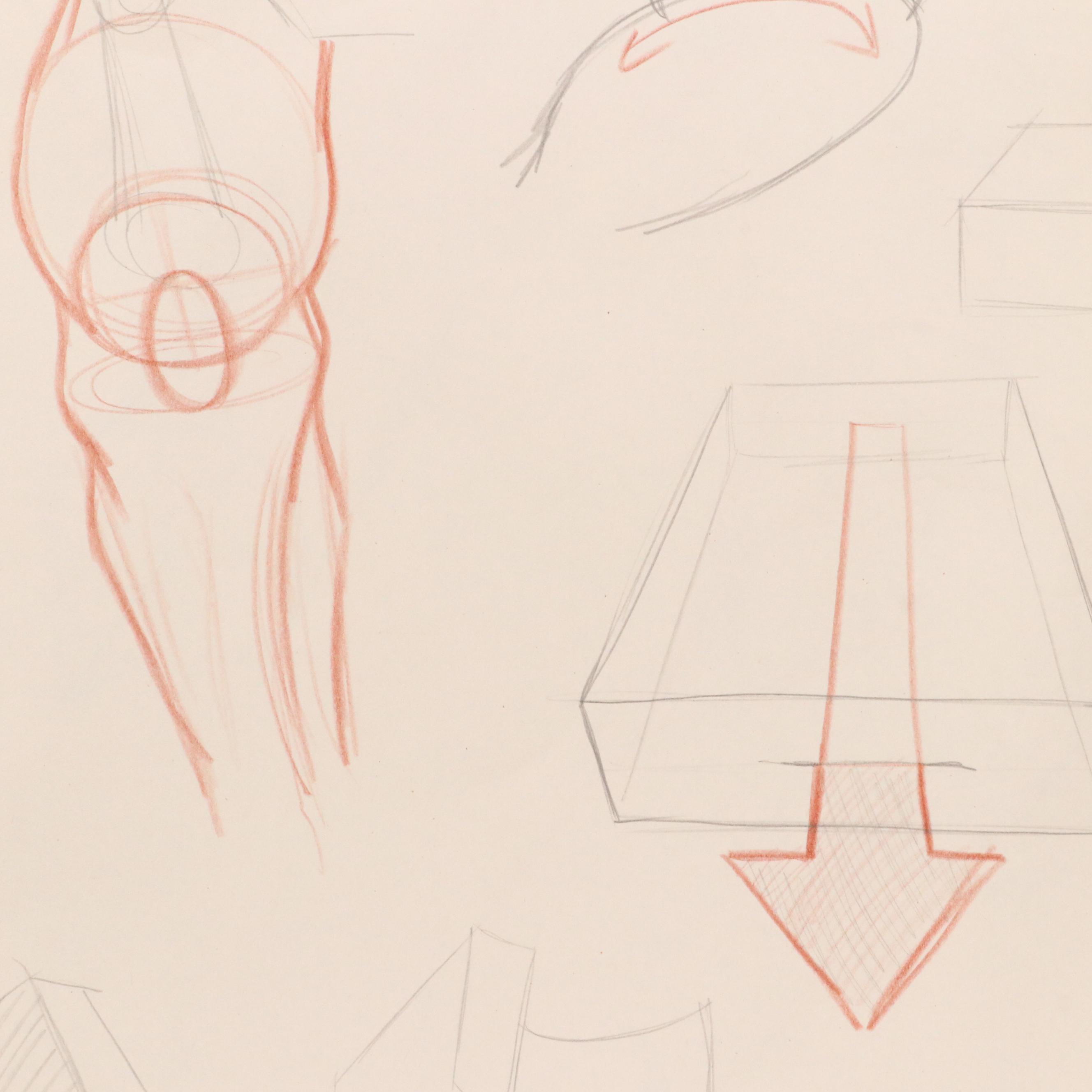 Ben Farrell Mixed Media Drawings of Figure Studies, 2010s