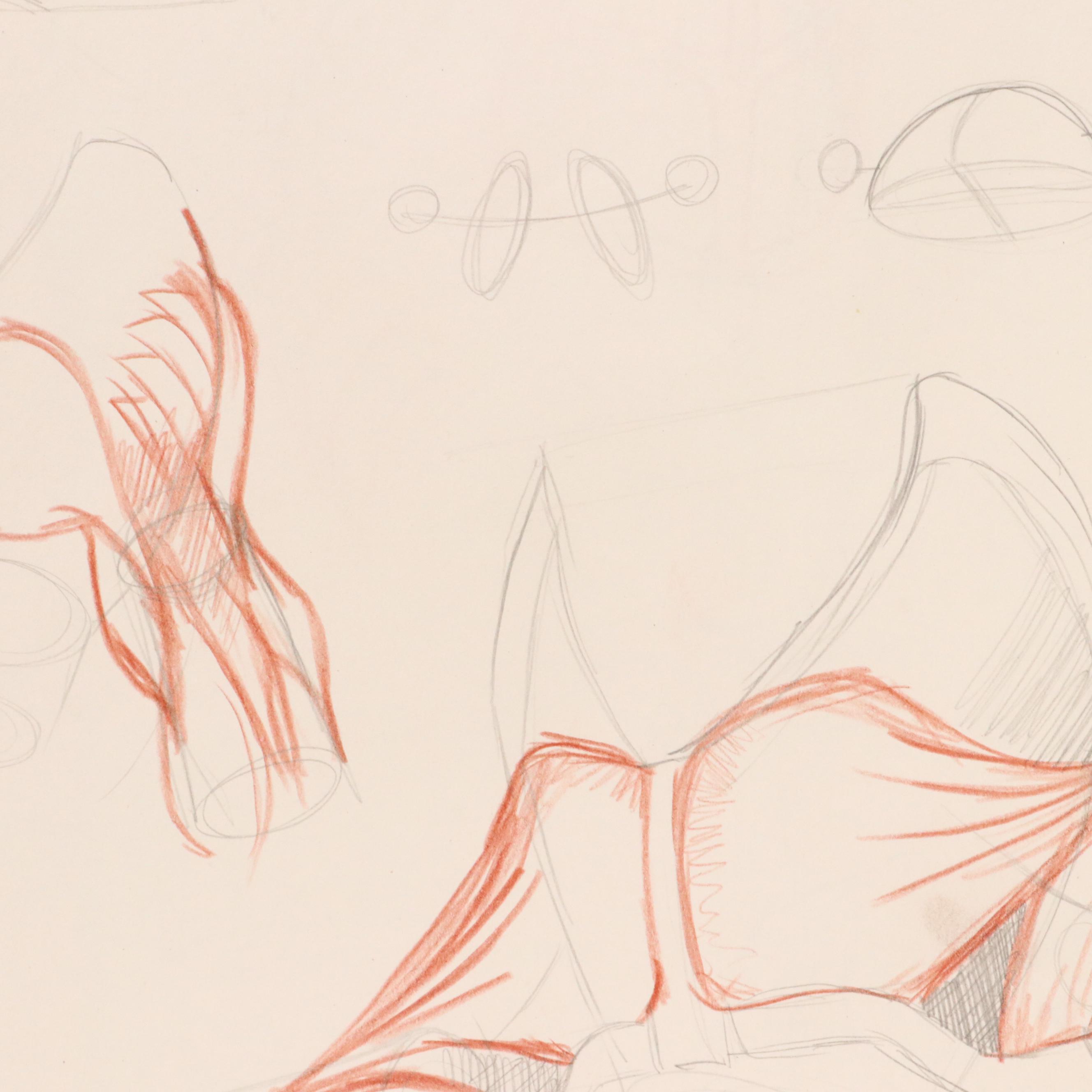 Ben Farrell Mixed Media Drawings of Figure Studies, 2010s