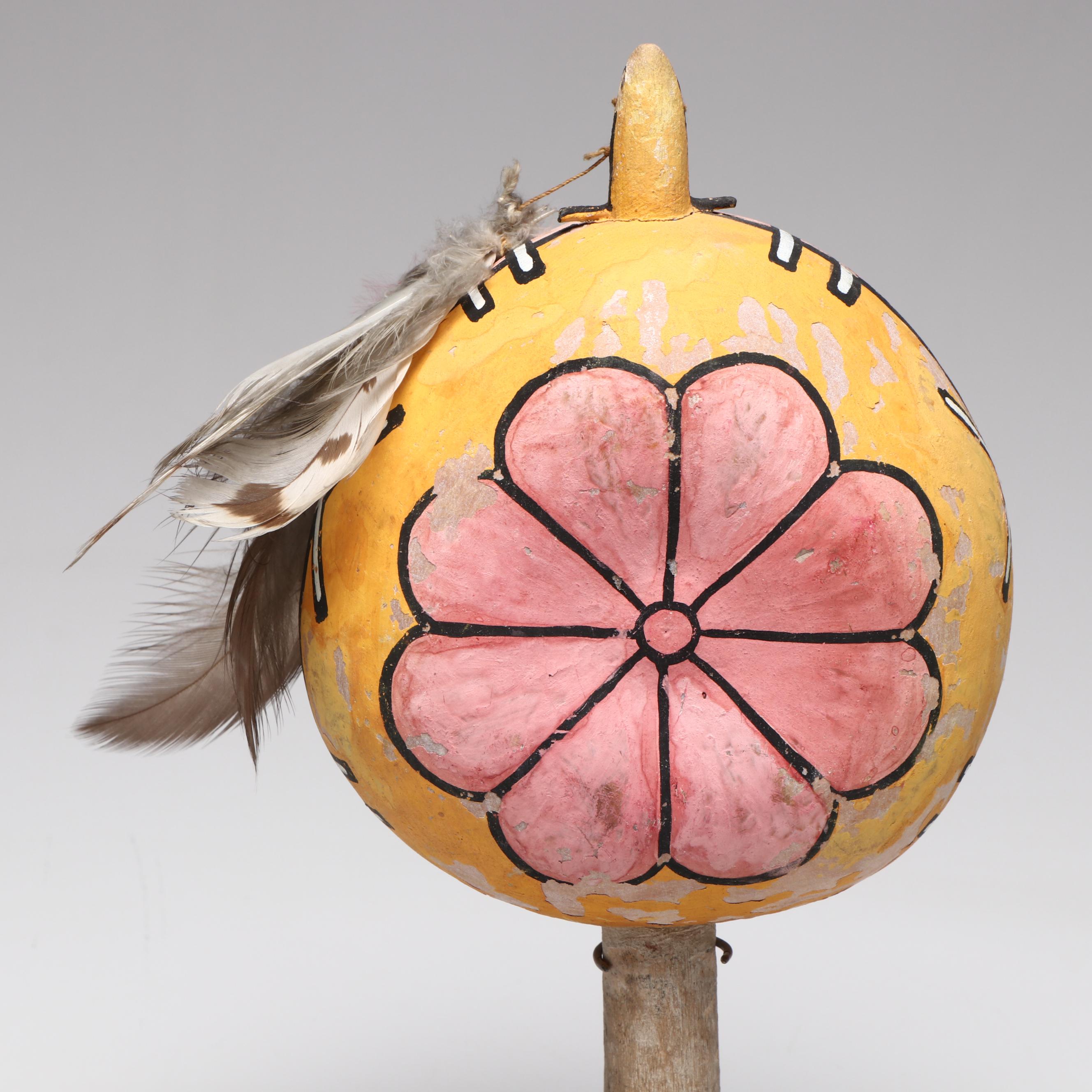 Two Indigenous Southwest Hopi/Pueblo Gourd Rattles