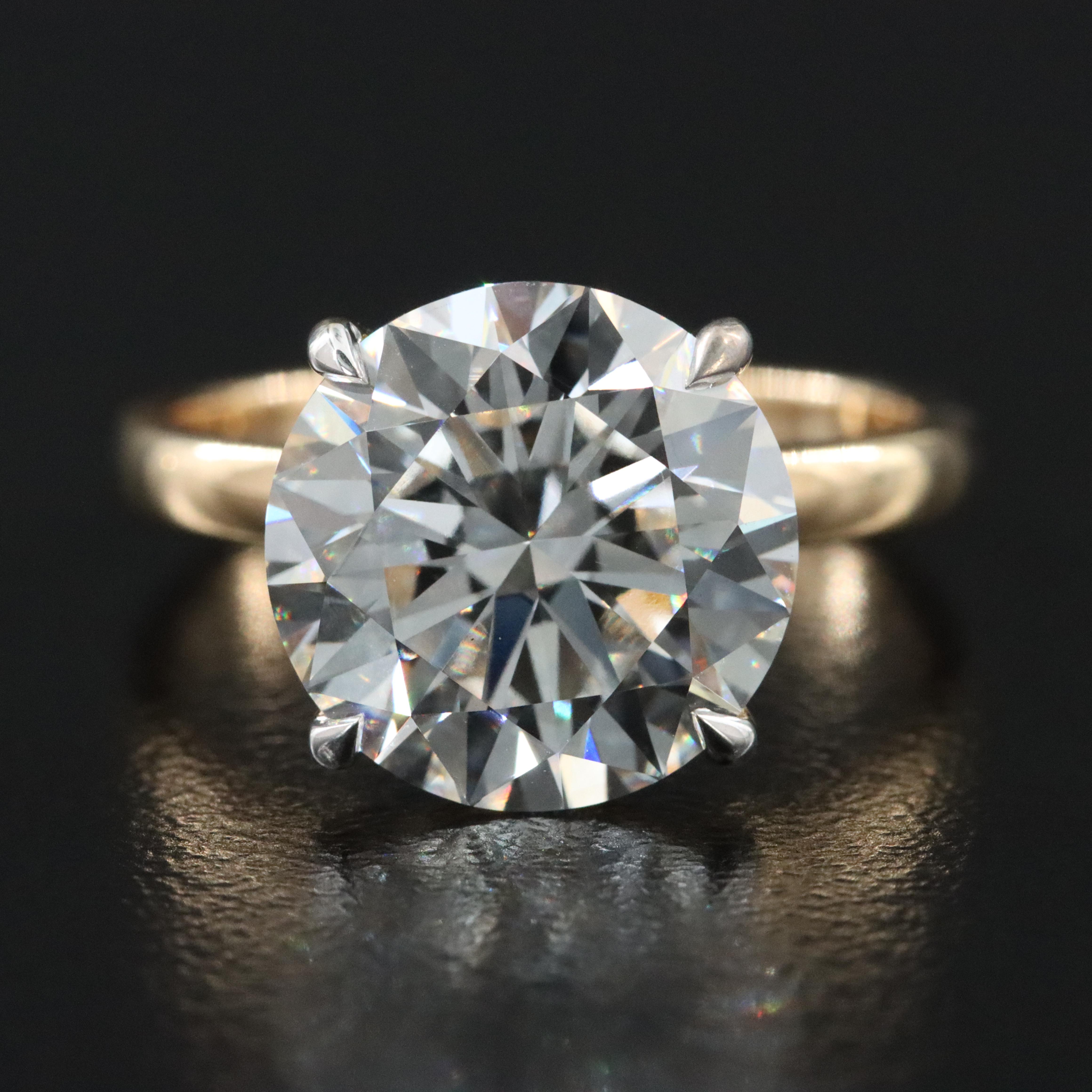 18K 5.54 CT Lab Grown Diamond Solitaire Ring with IGI Report