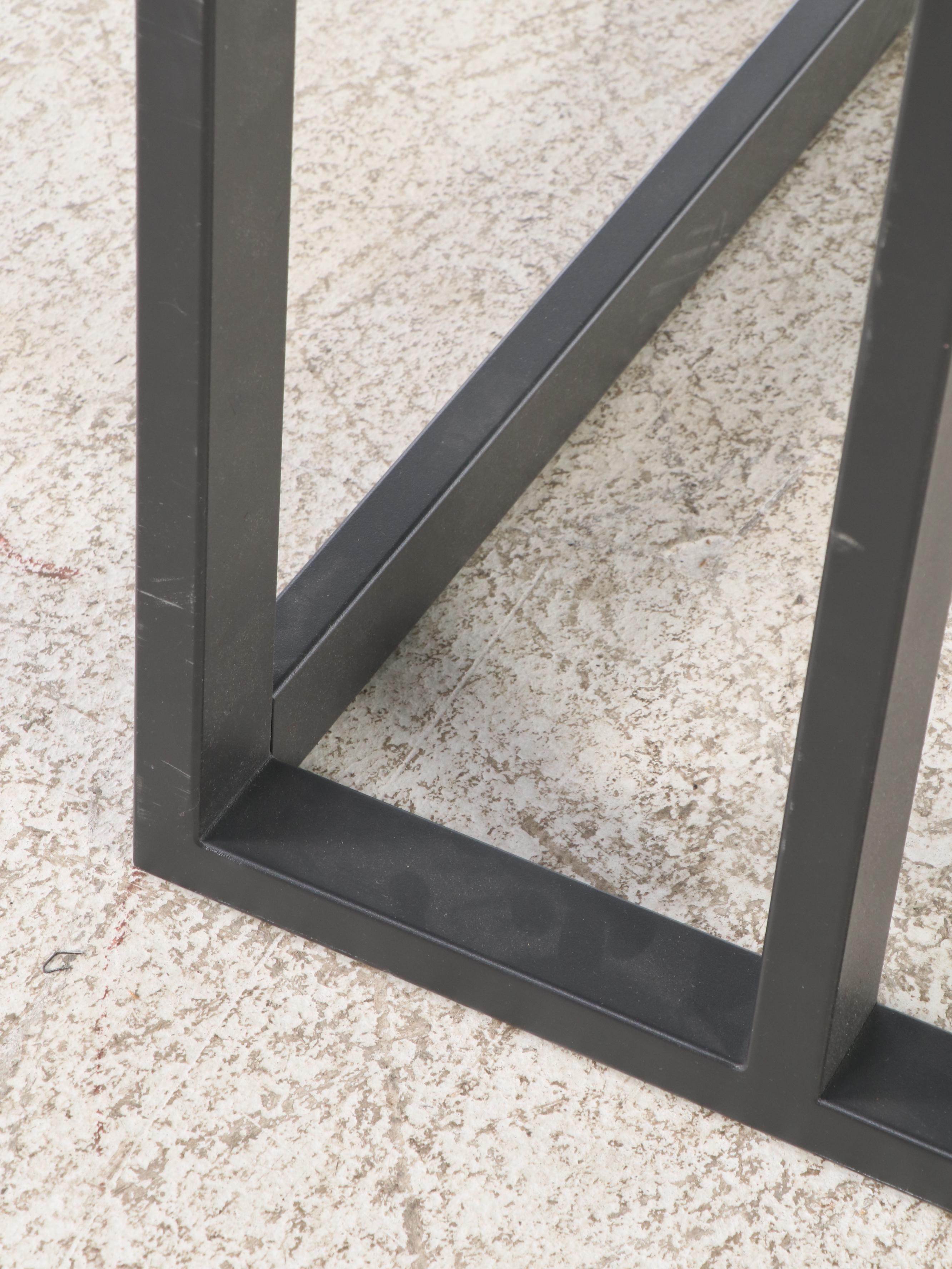 Contemporary Modern Metal Frame L-Shaped Desk with Glass Top